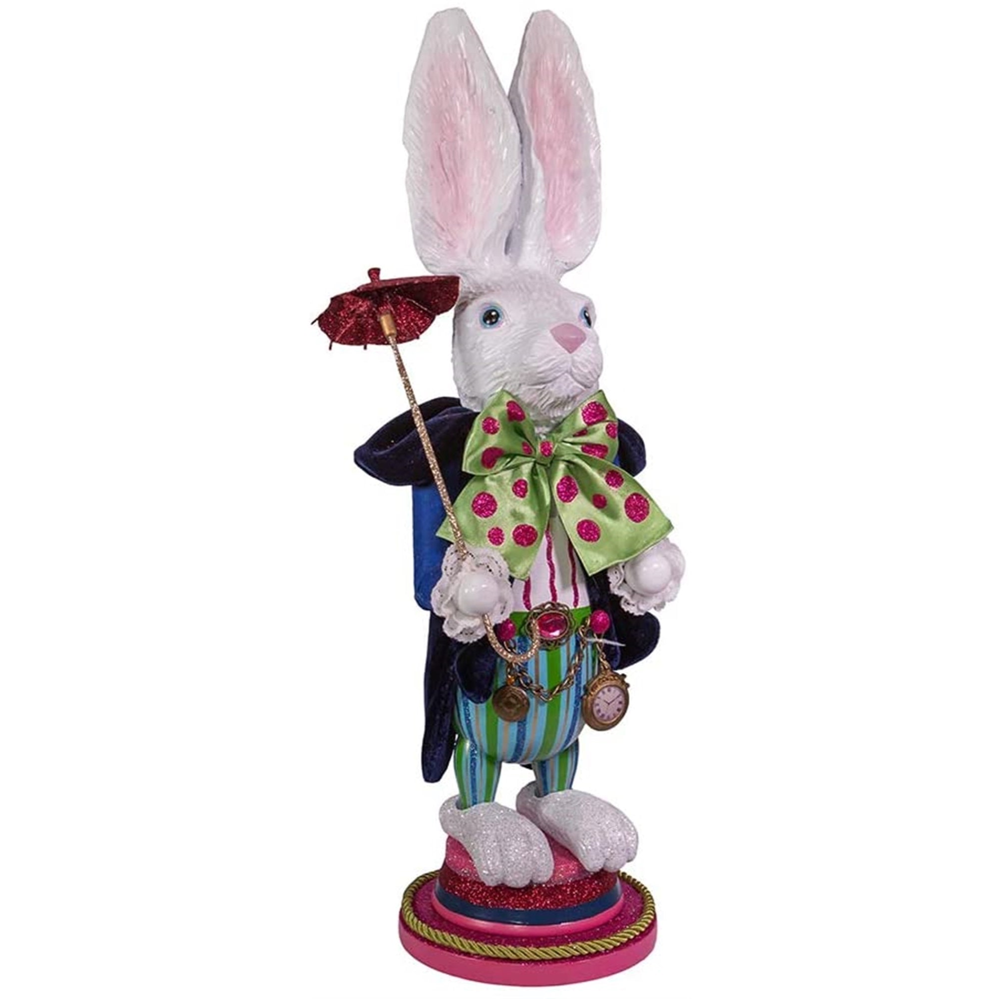 Kurt Adler Hollywood Nutcracker Collection, White Rabbit Nutcracker, 18"