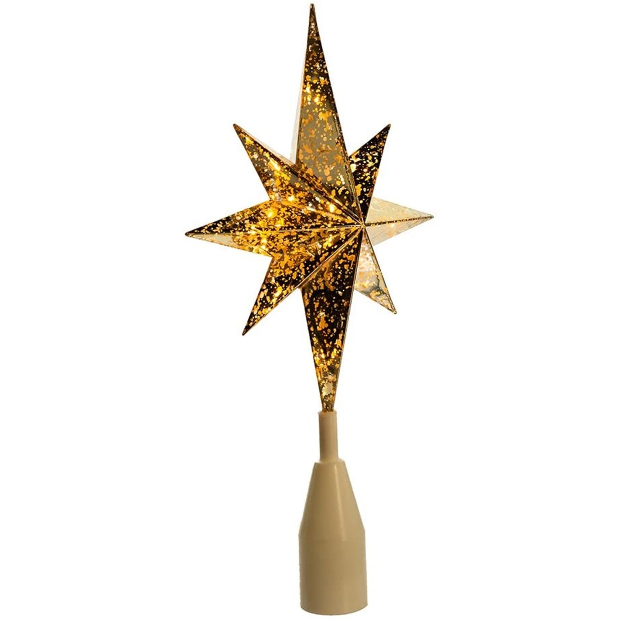 Kurt Adler Gold Bethlehem Star Lighted Treetop, 12.5"