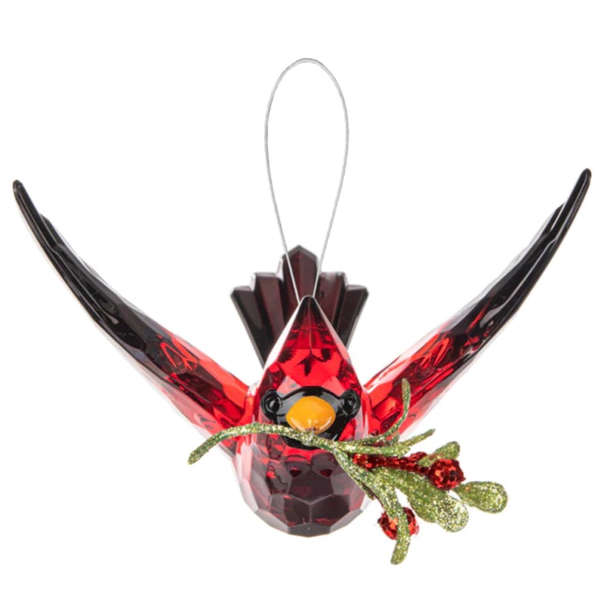 Ganz The Original Kissing Krystals, Acrylic Holiday Christmas Ornament, Cardinal in Flight