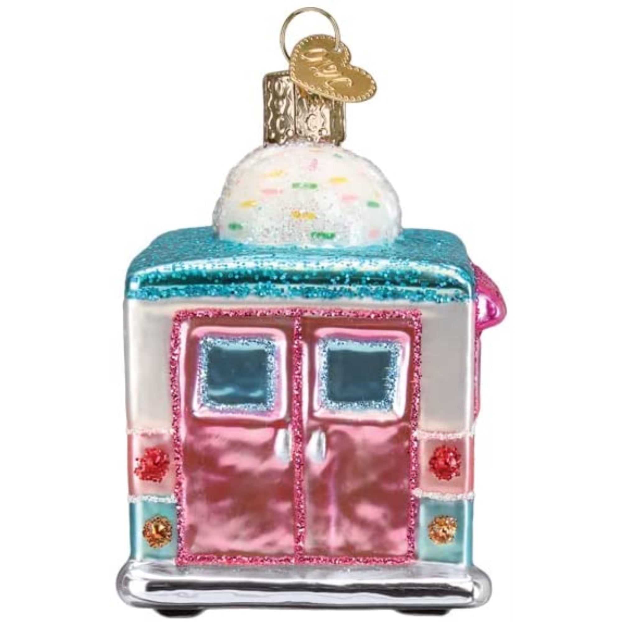 Old World Christmas Glass Blown Tree Ornament, Ice Cream Truck