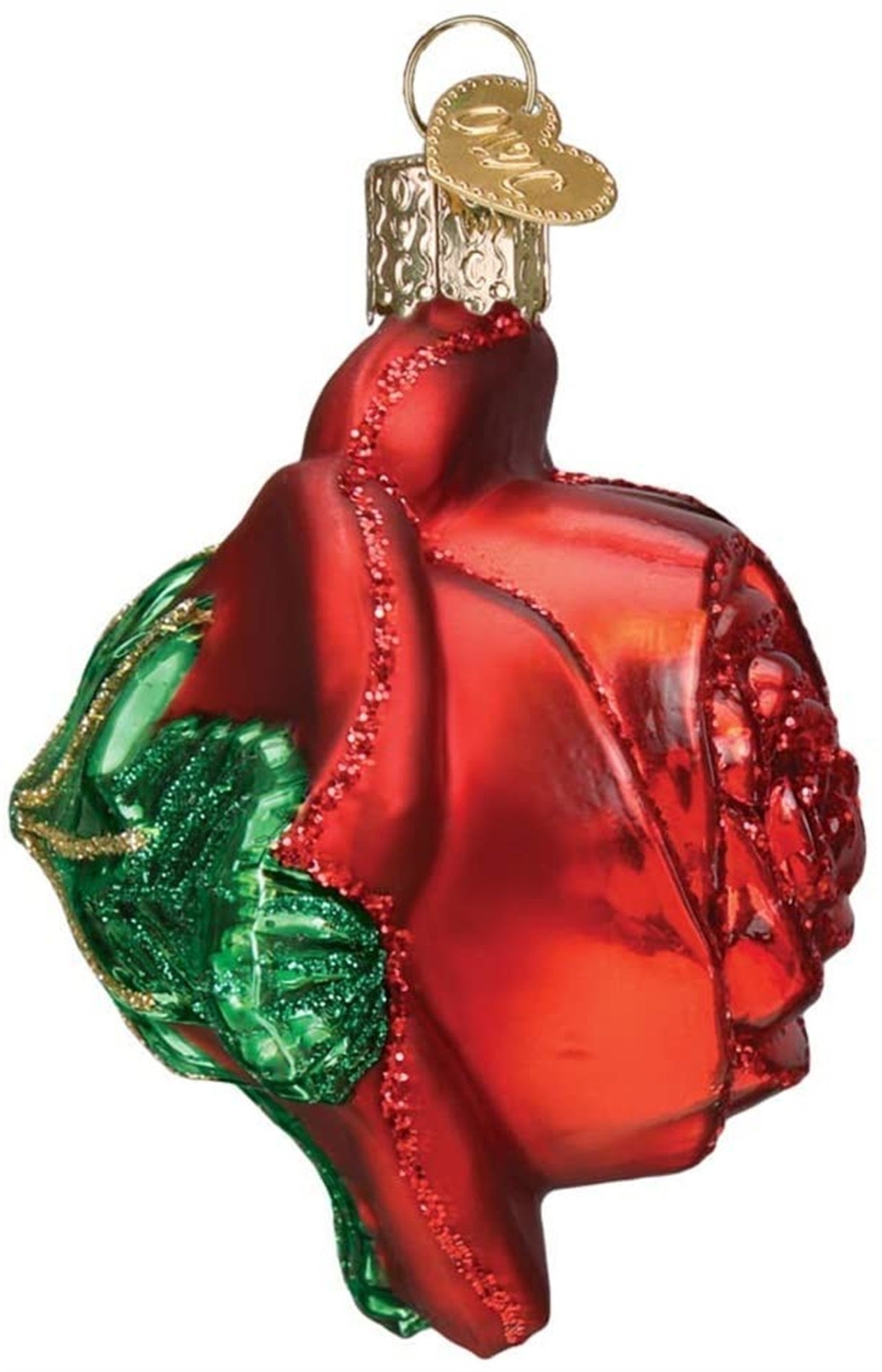 Old World Christmas Blown Glass Christmas Ornament, Red Rose