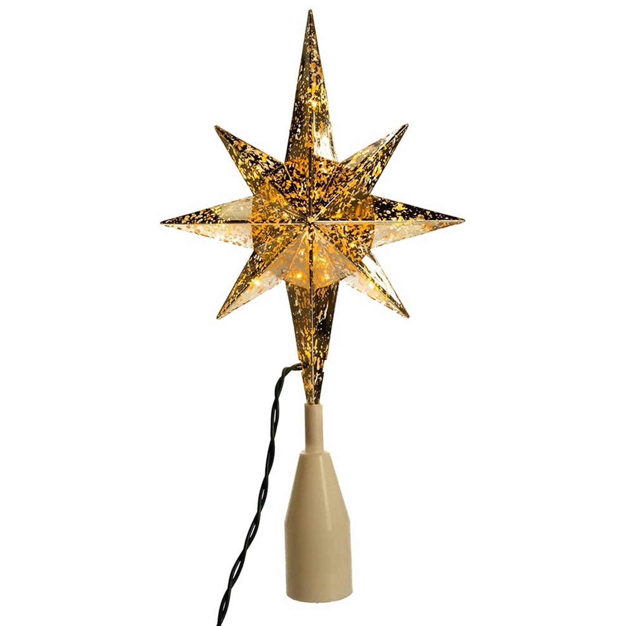 Kurt Adler Gold Bethlehem Star Lighted Treetop, 12.5"