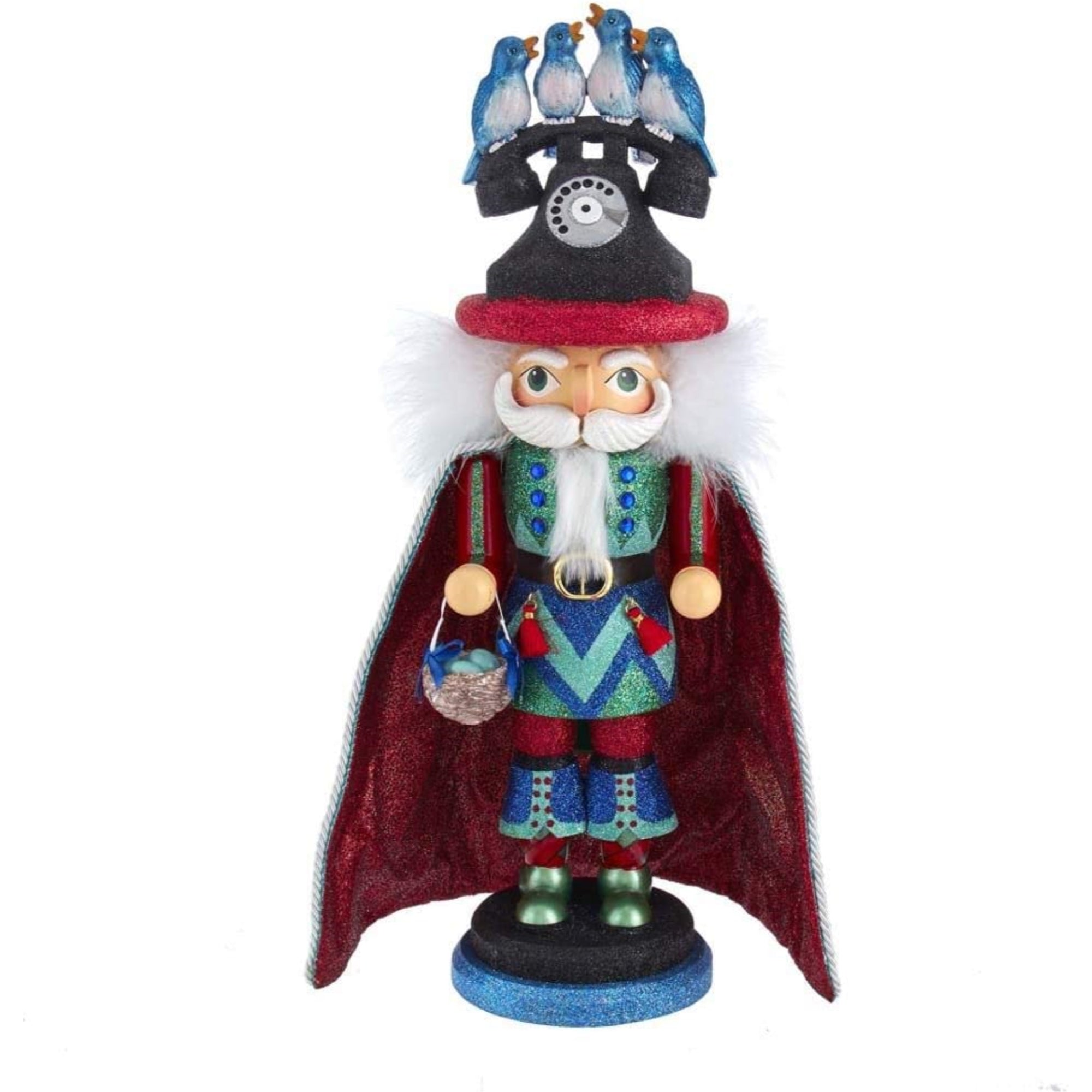 Kurt Adler Hollywood Nutcracker Collection, 12 Days of Christmas Four Calling Birds Nutcracker, 17.5"