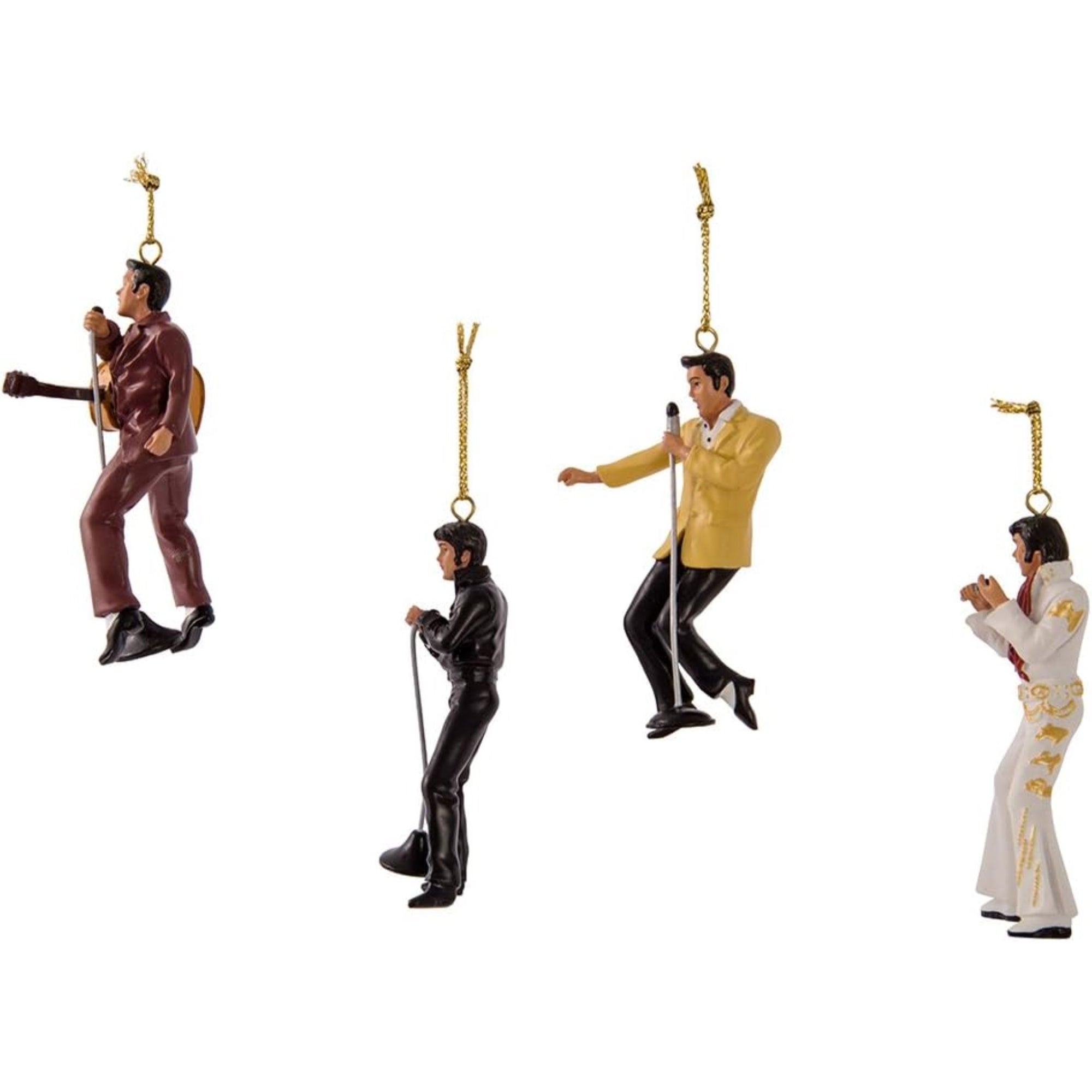 Kurt Adler Resin Elvis Presley 4-Piece Ornament Gift Set, Multicolored, 2.5"