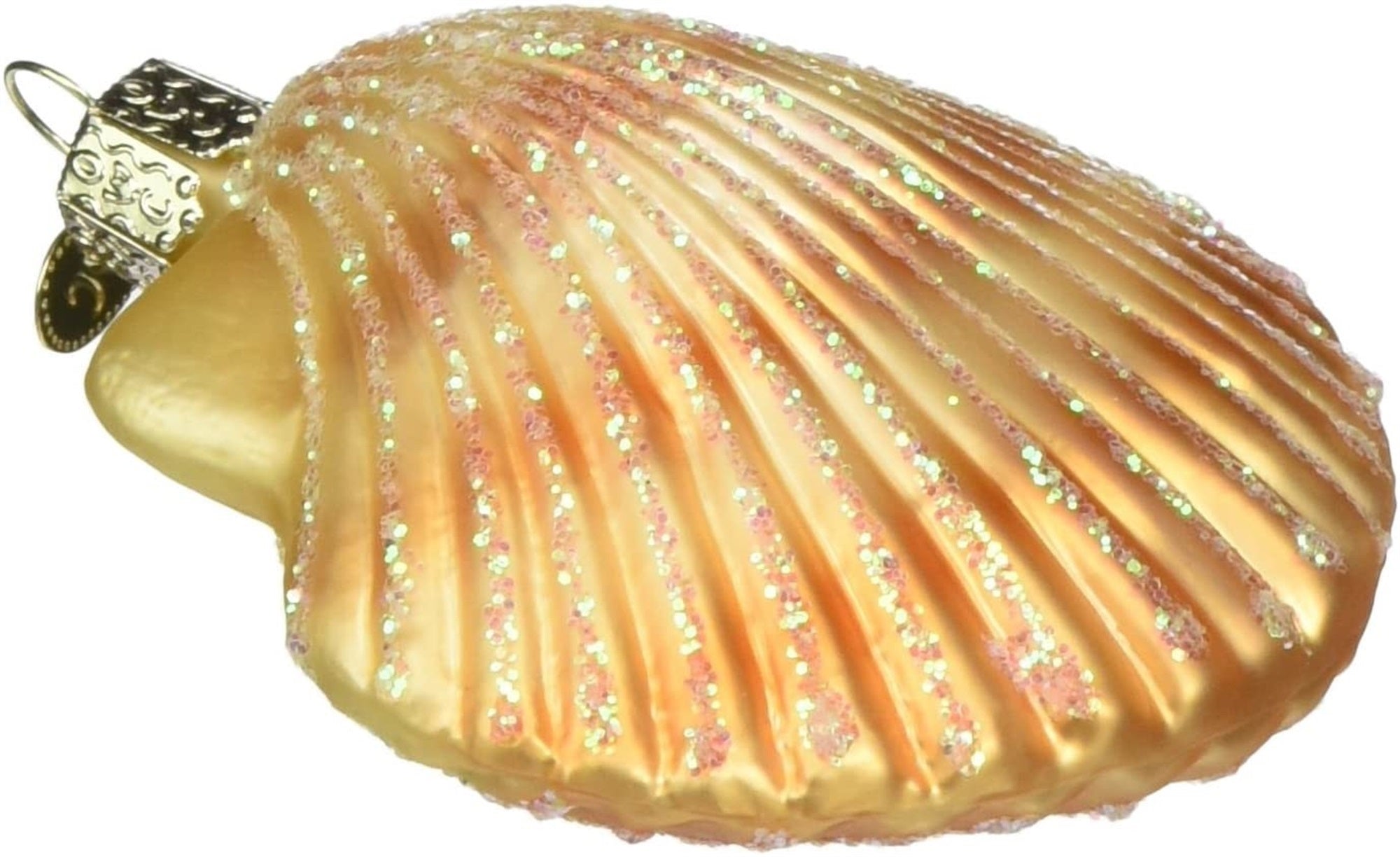 Old World Christmas Blown Glass Christmas Ornament, Scallop Shell