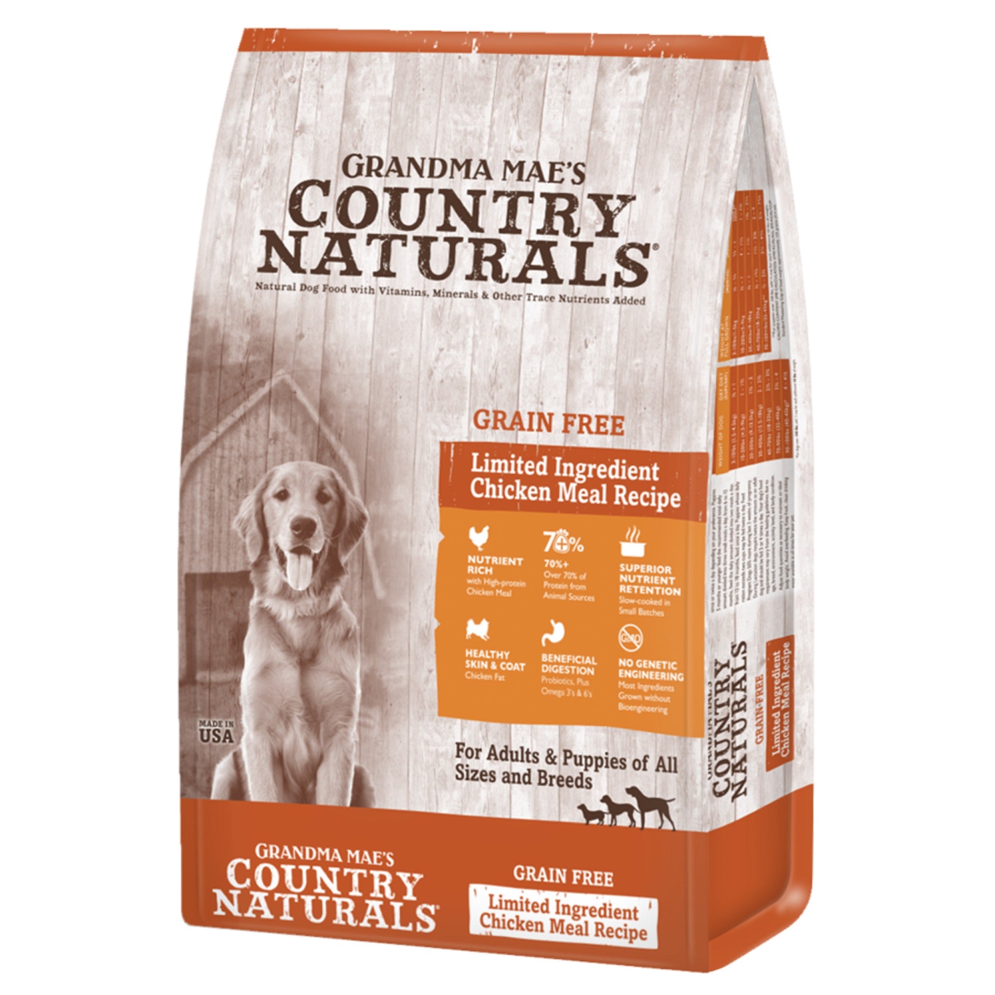 Grandma Mae's Country Naturals Grain Free Dry Dog Food Chicken Recipe, 25 LB