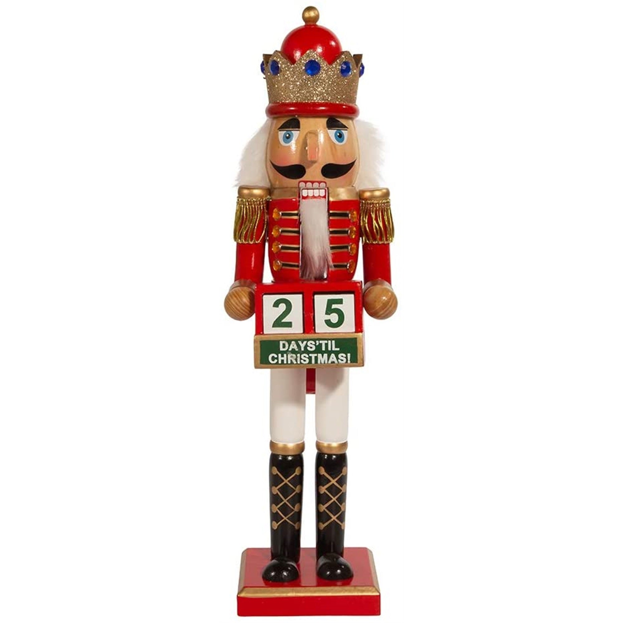 Kurt Adler Nutcracker King With Calendar, 15-inches