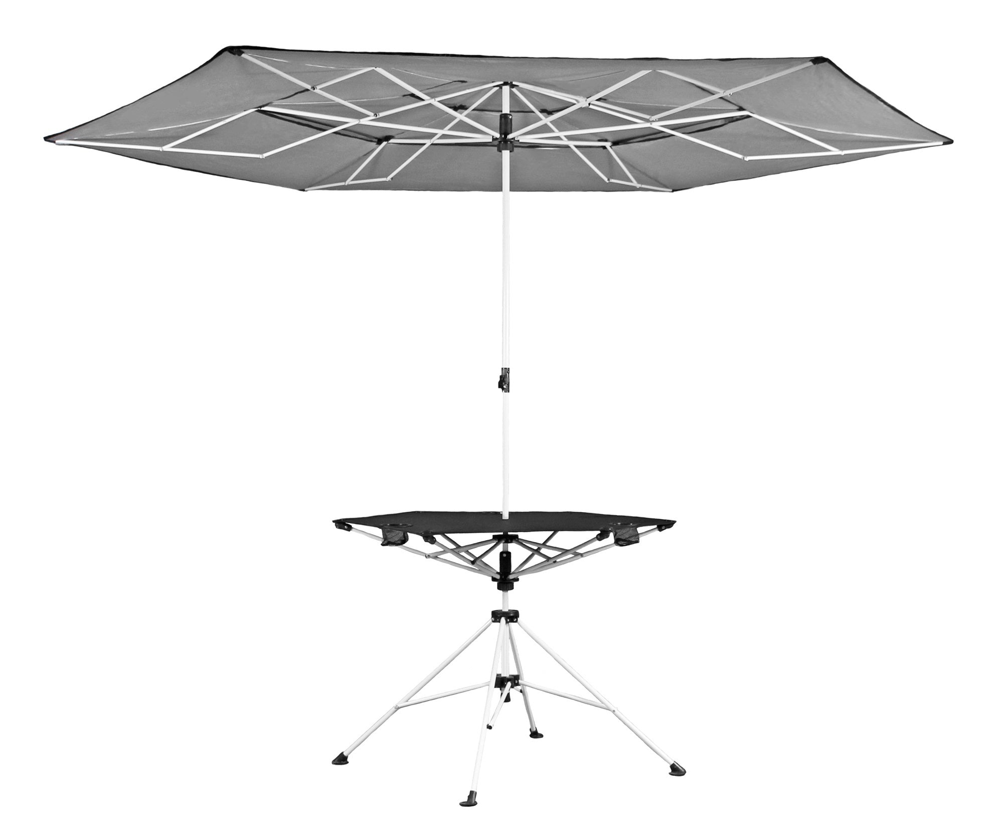 Zenithen Limited Black Roof Outdoor Folding Transportable Canopy Table With Cup Holders, Black