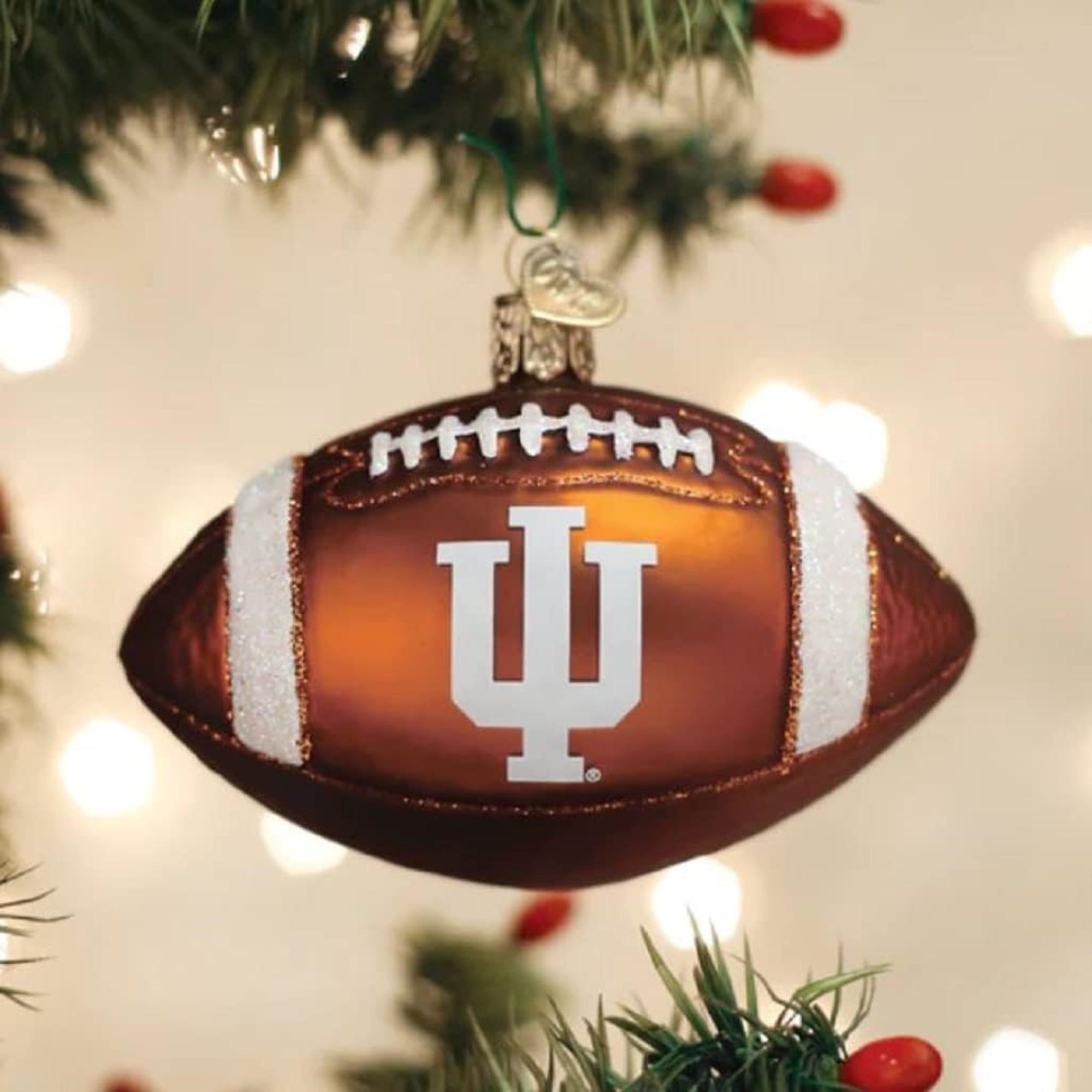 Old World Christmas Indiana Football Glass Blown Ornament for Christmas Tree