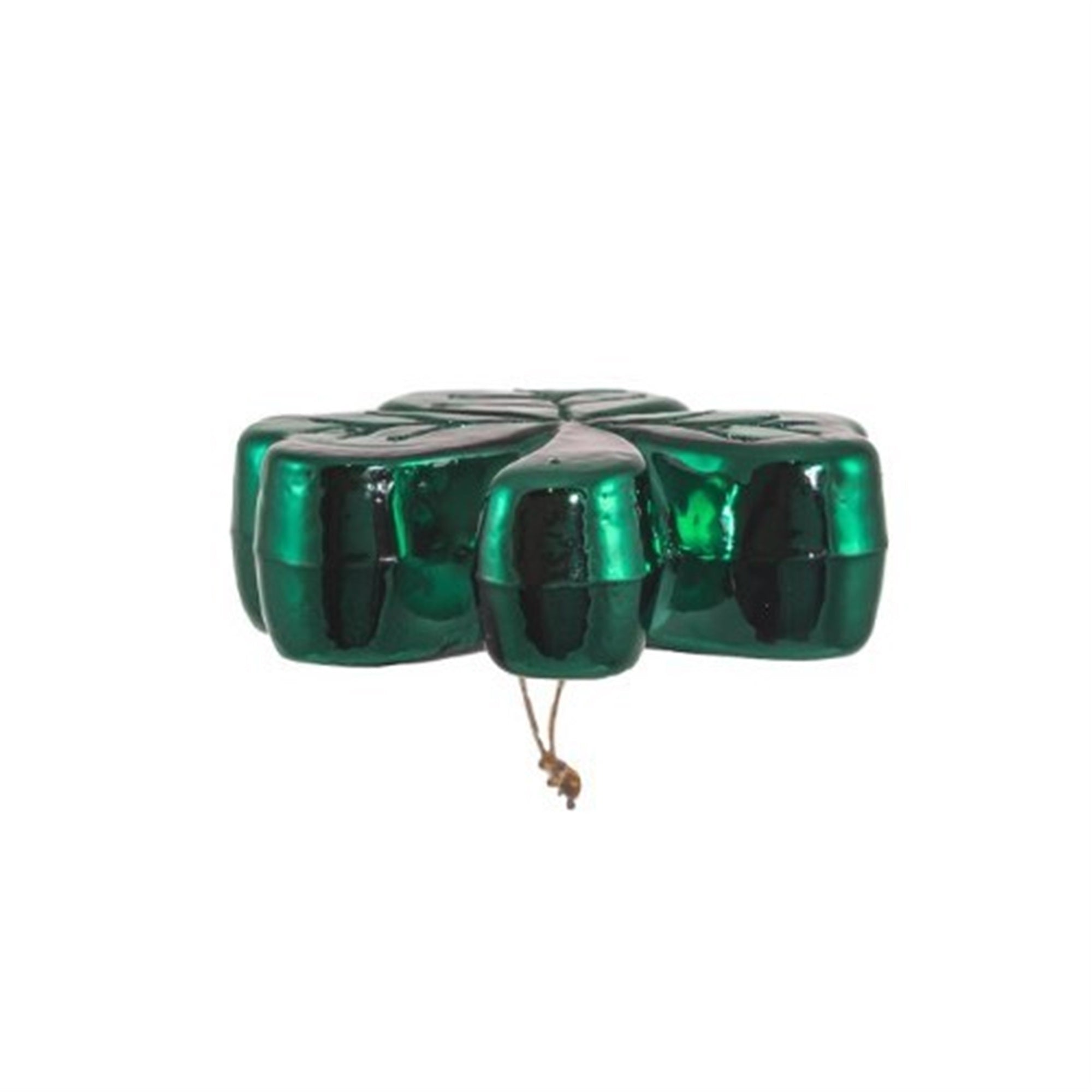 Kurt Adler Noble Gems Shamrock Glass Hanging Christmas Ornament, 3.25"