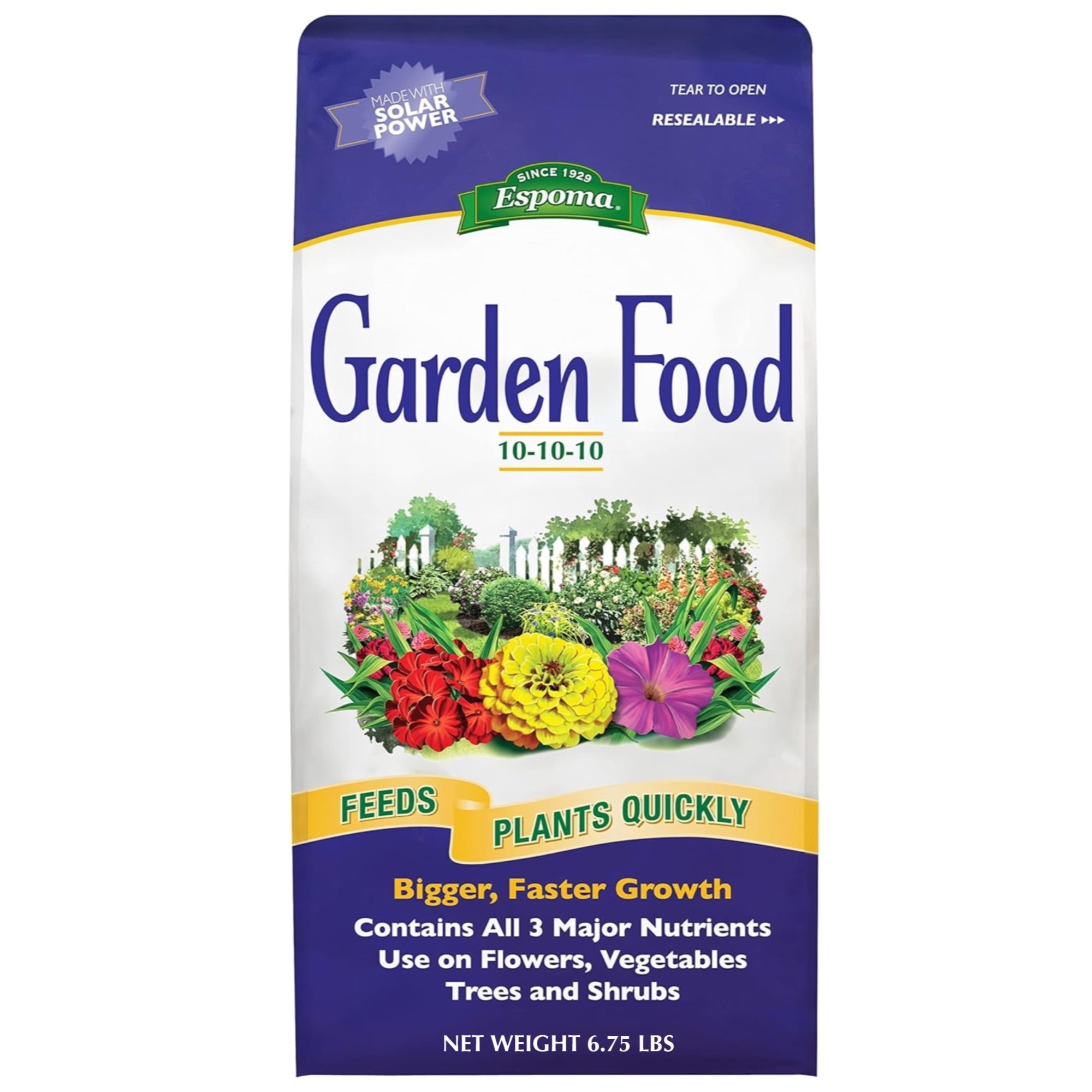 Espoma Garden Food 10-10-10 General Purpose Plant Food, Feeds Plants Quickly for Bigger and Faster Growth, 6.75 lb Bag