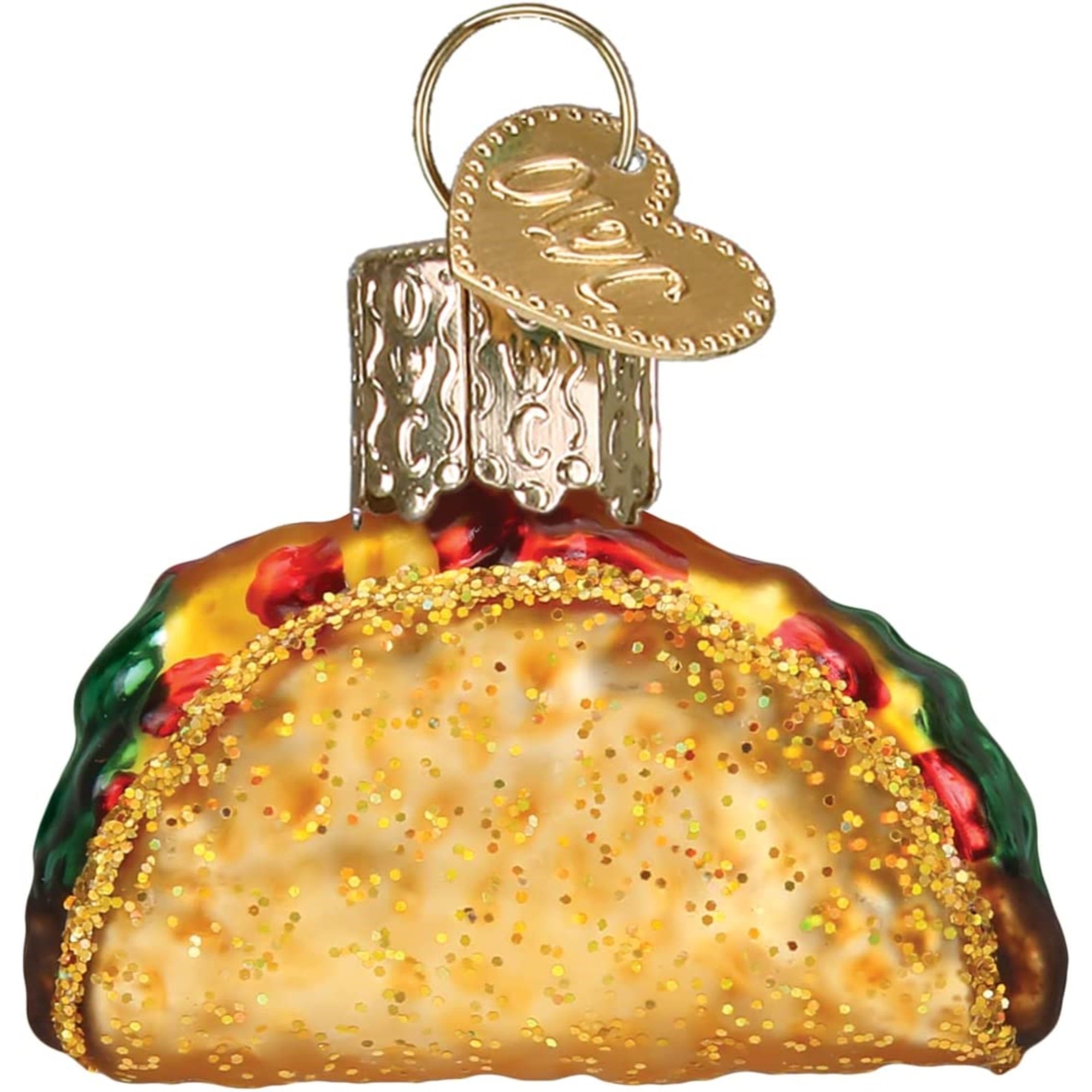 Old World Christmas Blown Glass Mini Taco Ornament, 1.25"