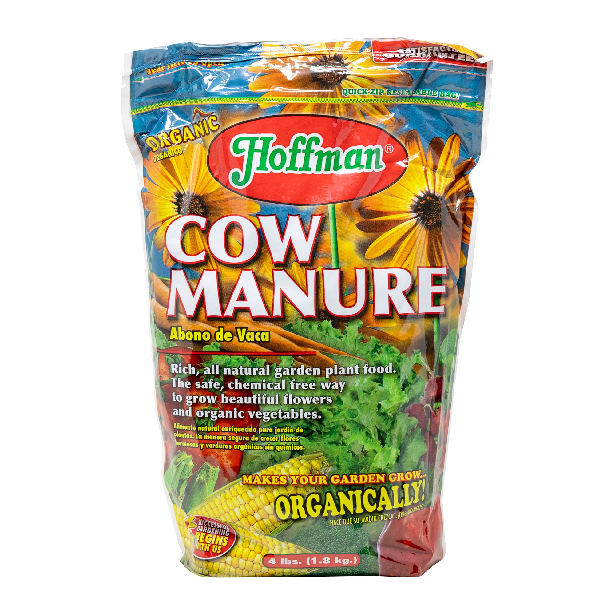 Hoffman Organic Cow Manure Garden Fertilizer, 1-1-1, 4 Pounds