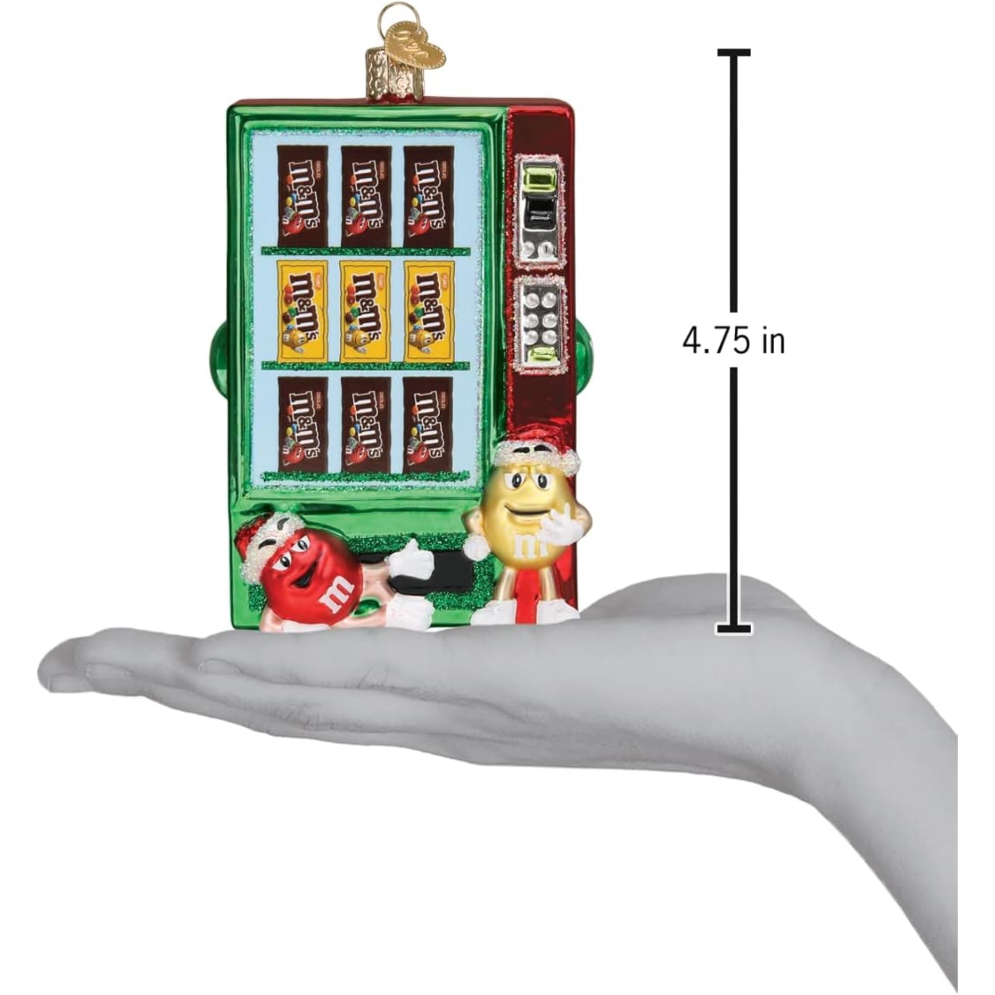 Old World Christmas M&M'S Vending Machine Blown Glass Holiday Ornament