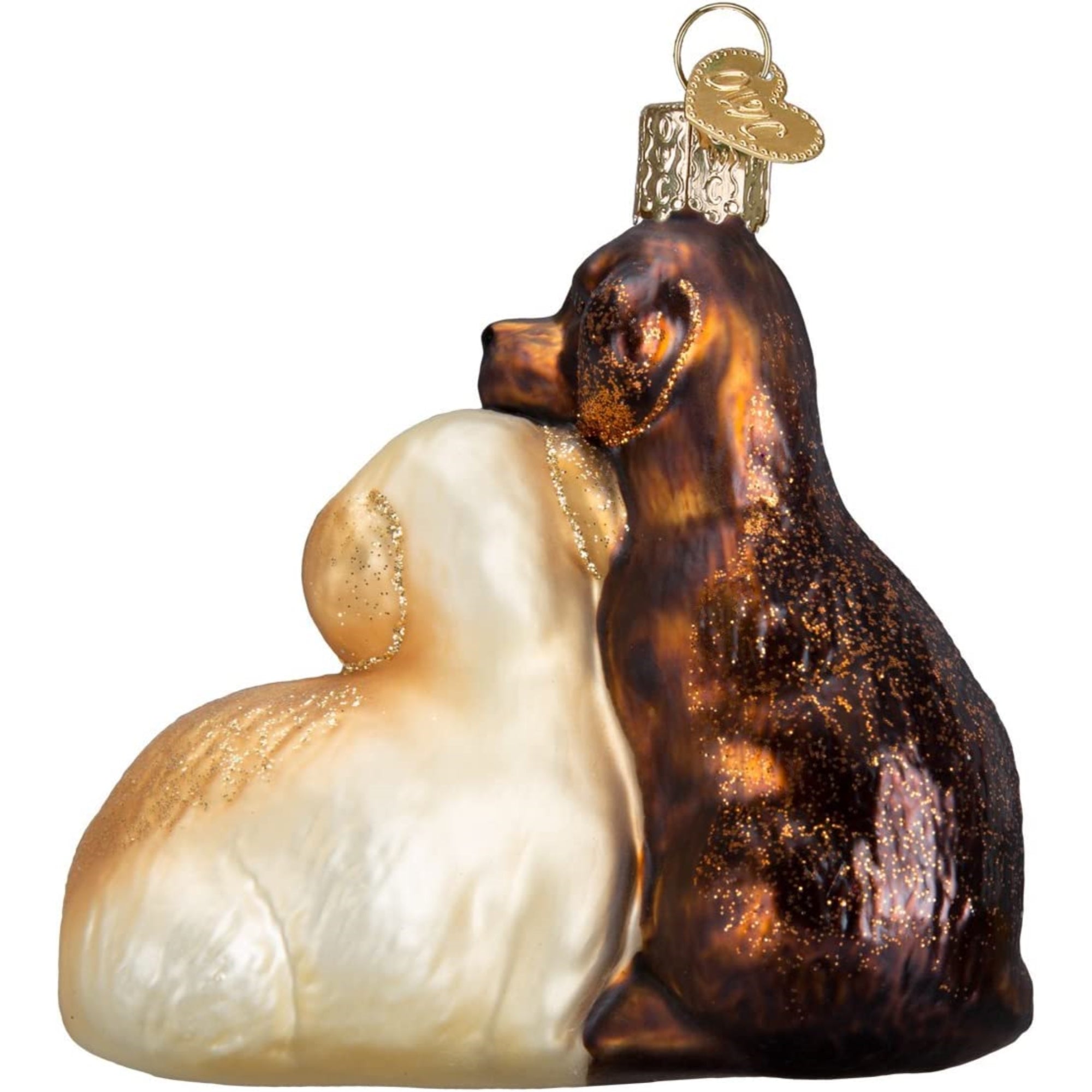 Old World Christmas Blown Glass Christmas Ornament, Puppy Love