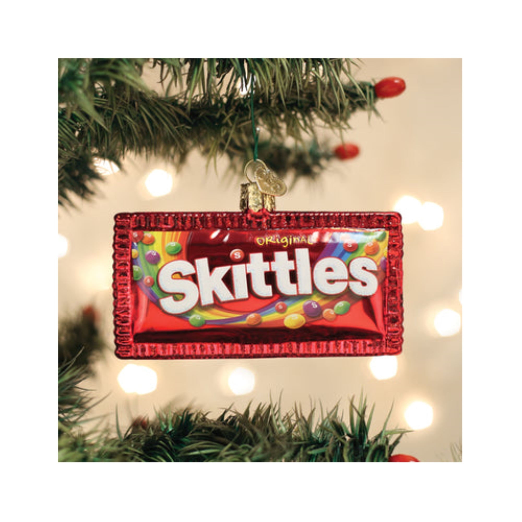 Old World Christmas Skittles Blown Glass Holiday Ornament For Tree