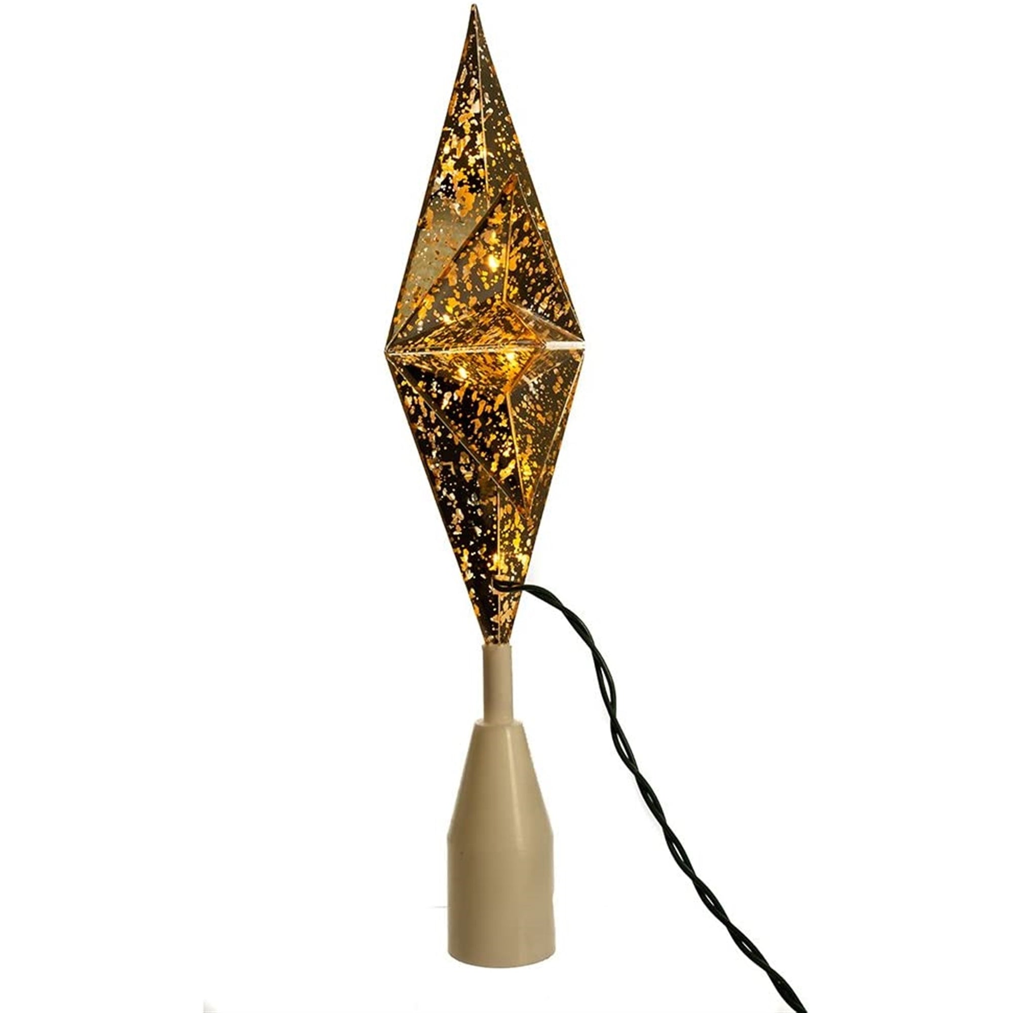 Kurt Adler Gold Bethlehem Star Lighted Treetop, 12.5"