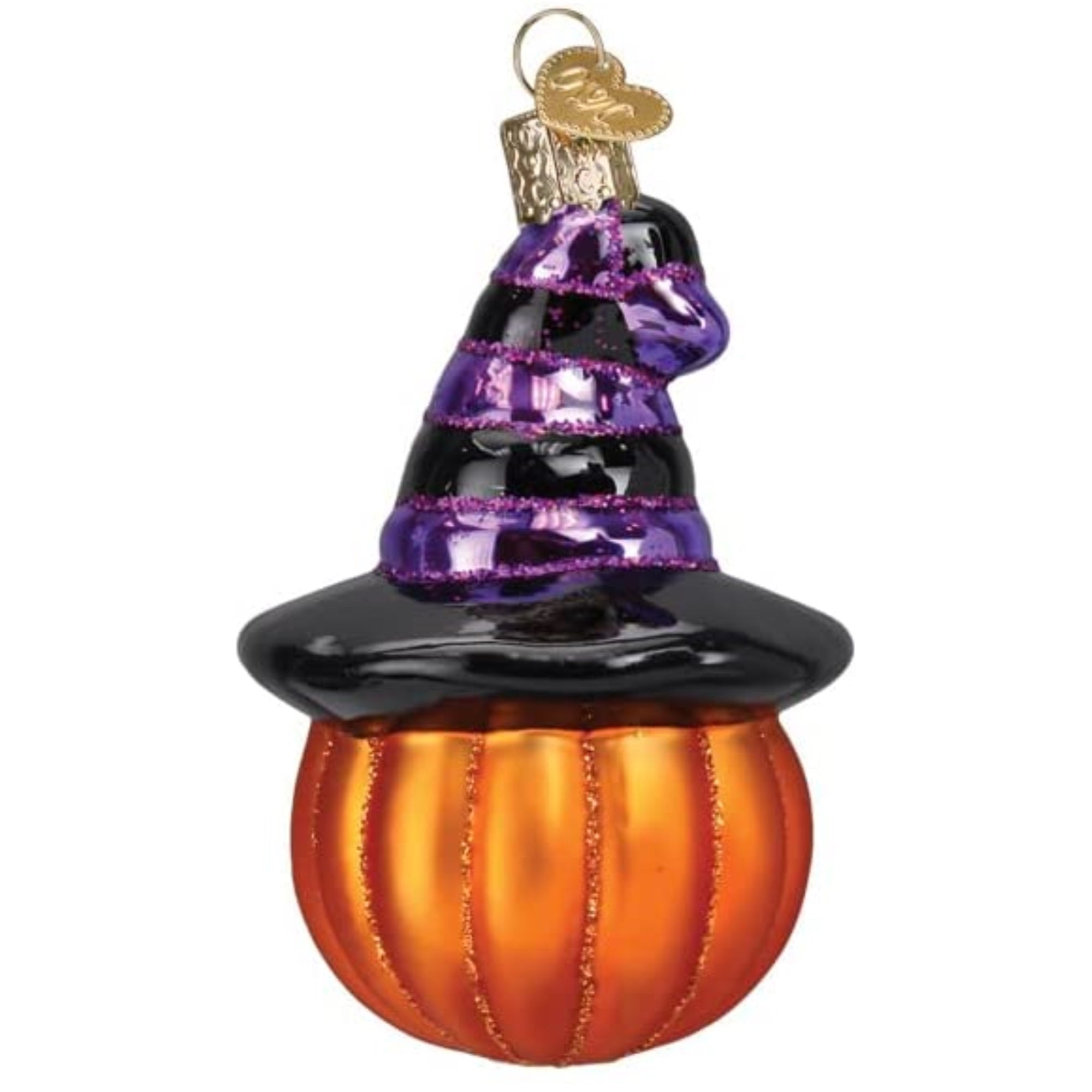 Old World Christmas Witch Pumpkin Glass Blown Ornament, Christmas Tree