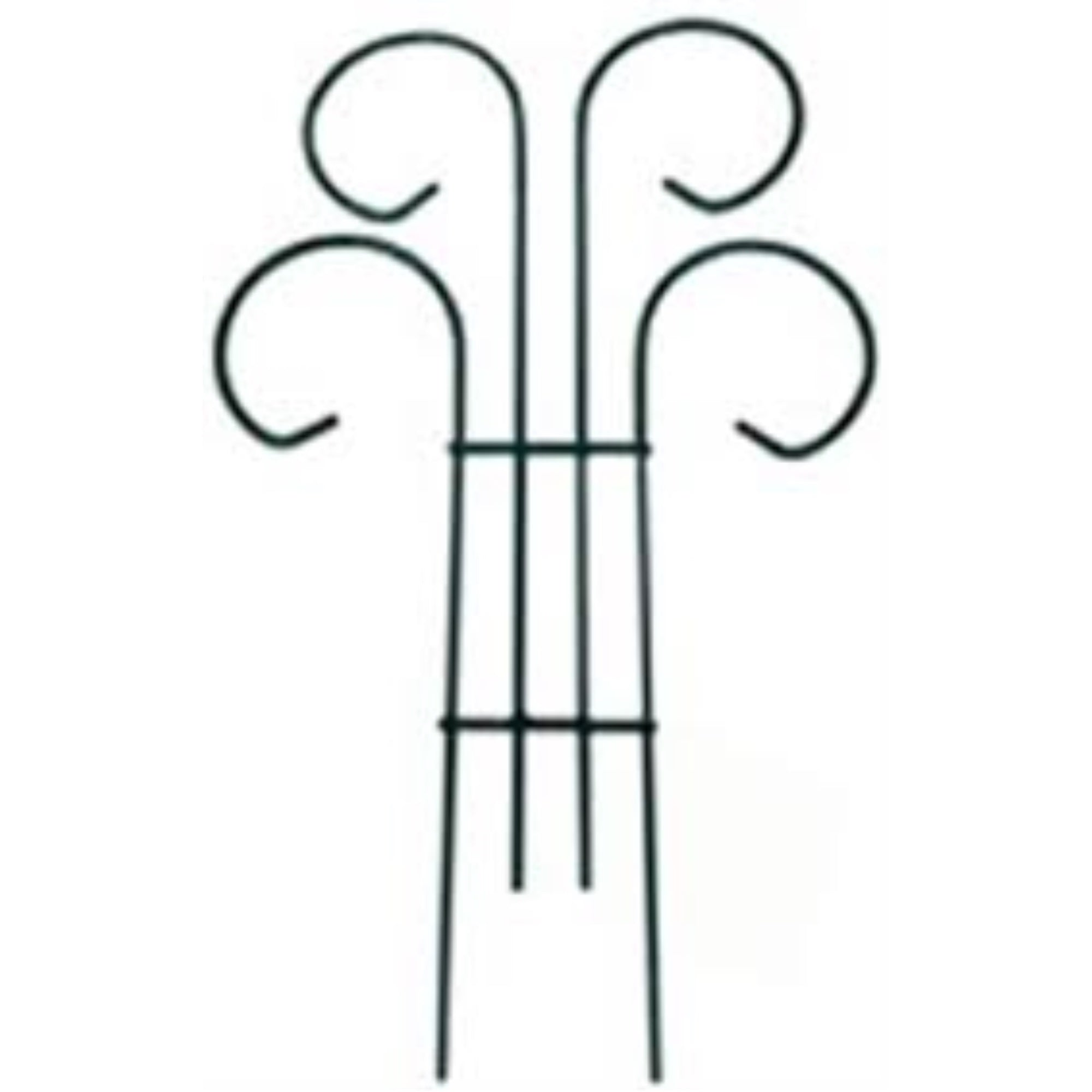 Bosmere Metal Wren Scroll Pot Support Trellis, Green 10in W x 24in H