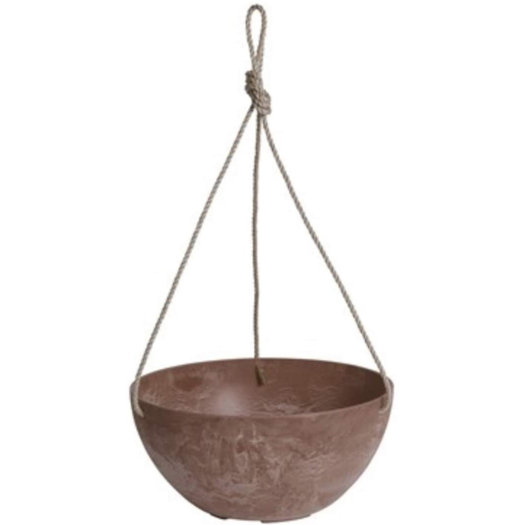 Novelty Artstone Hanging Bowl Planter/Flower Pot, Rust, 12”