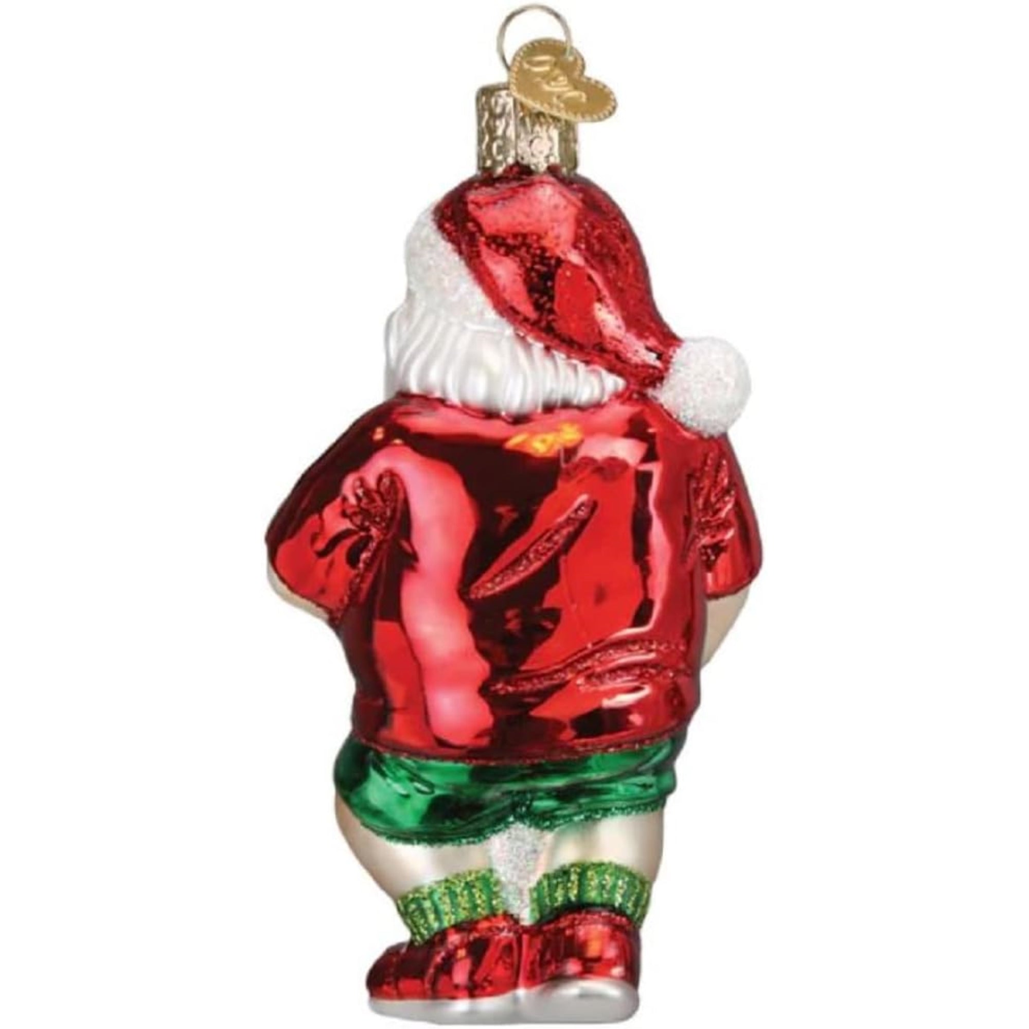 Old World Christmas Pickleball Santa Blown Glass Holiday Ornament