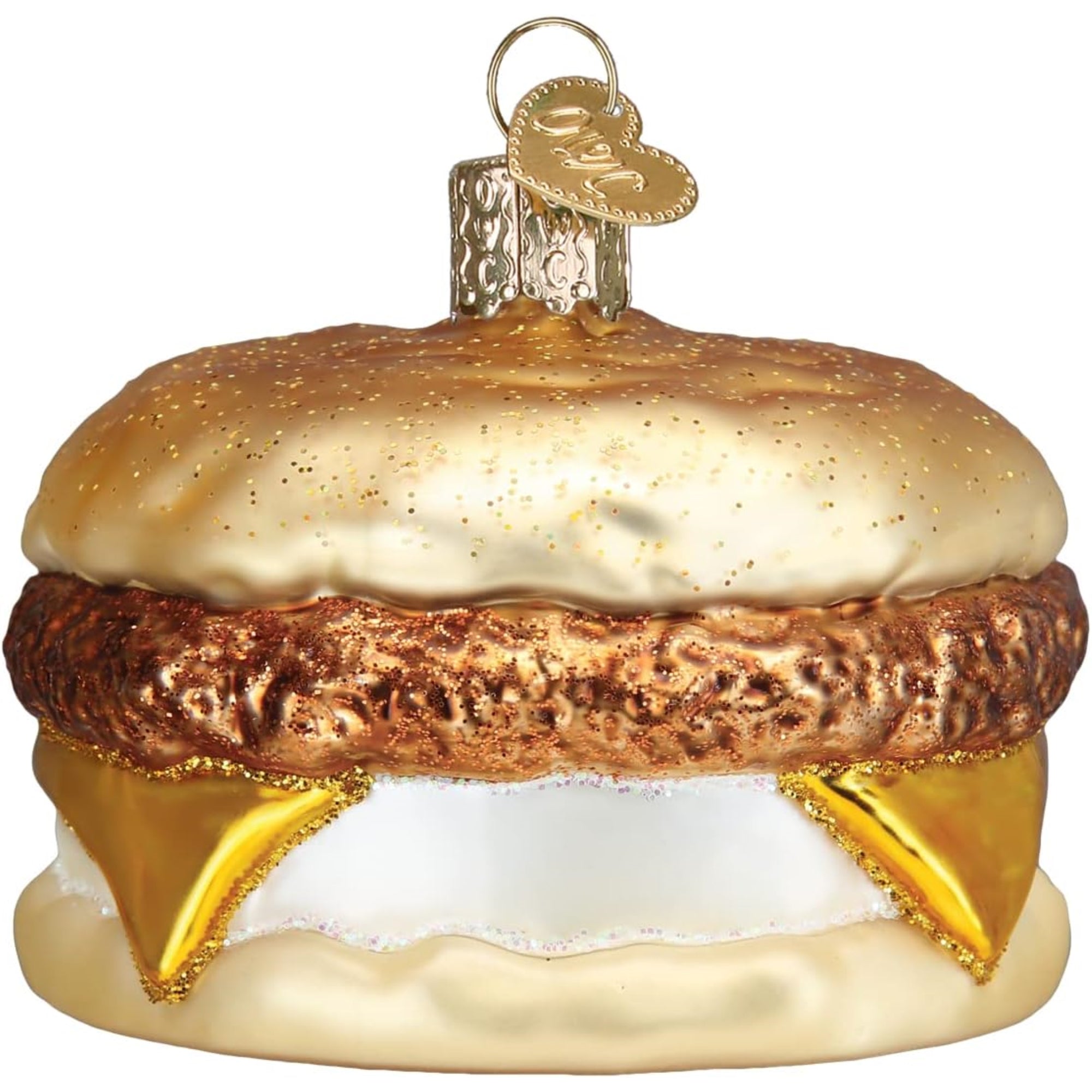 Old World Christmas Breakfast Sandwich Blown Glass Holiday Ornament