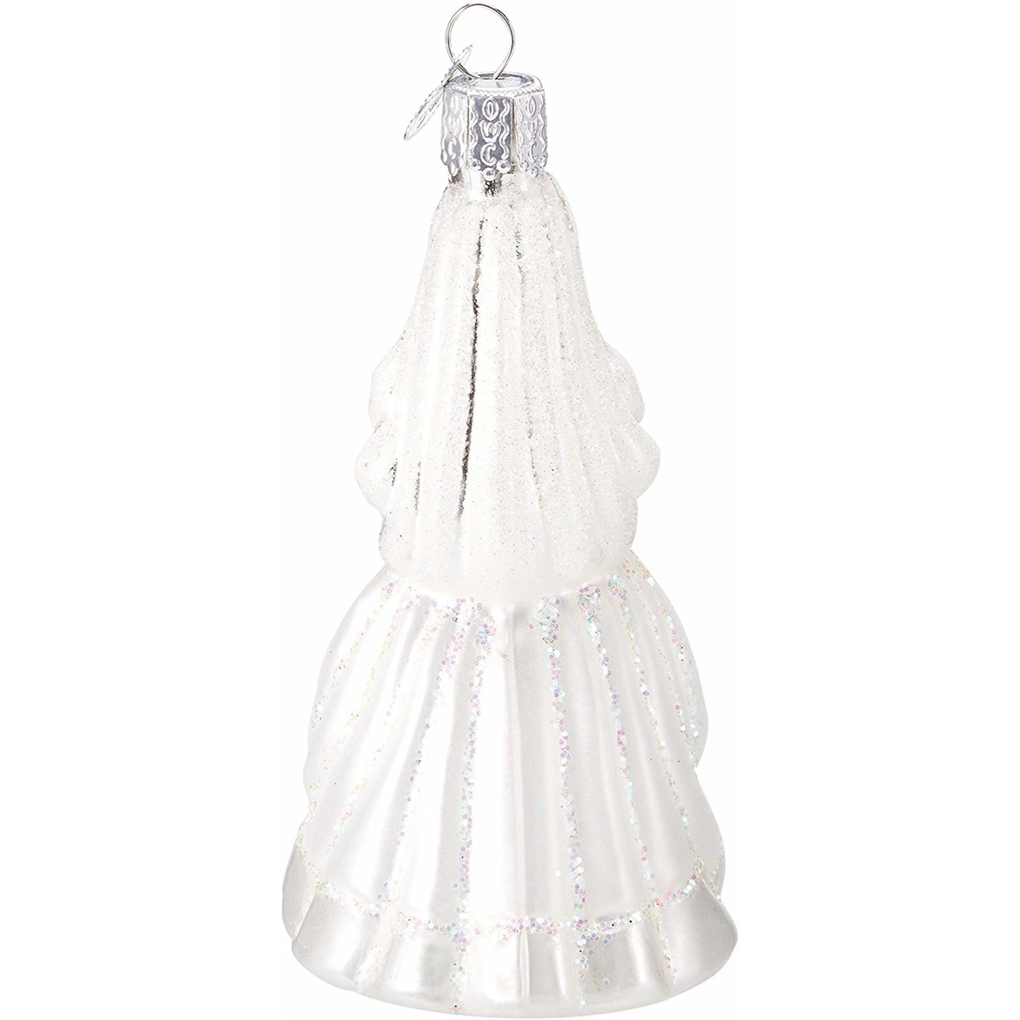 Old World Christmas Hanging Blown Glass Brunette Bride Ornament