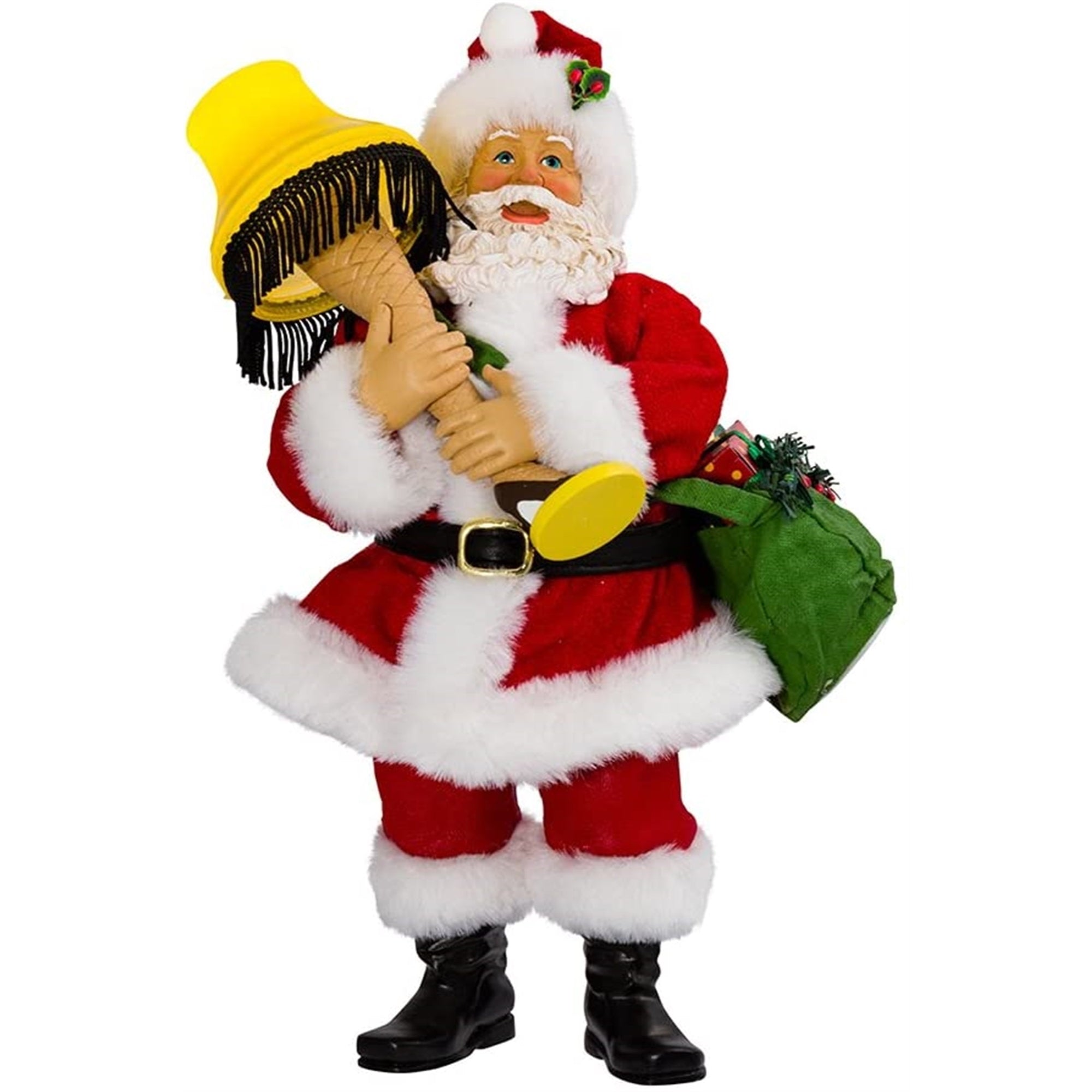 Kurt Adler Fabriché Collection, Battery Operated, A Christmas Story Santa with Lighted Leg Lamp, 10"
