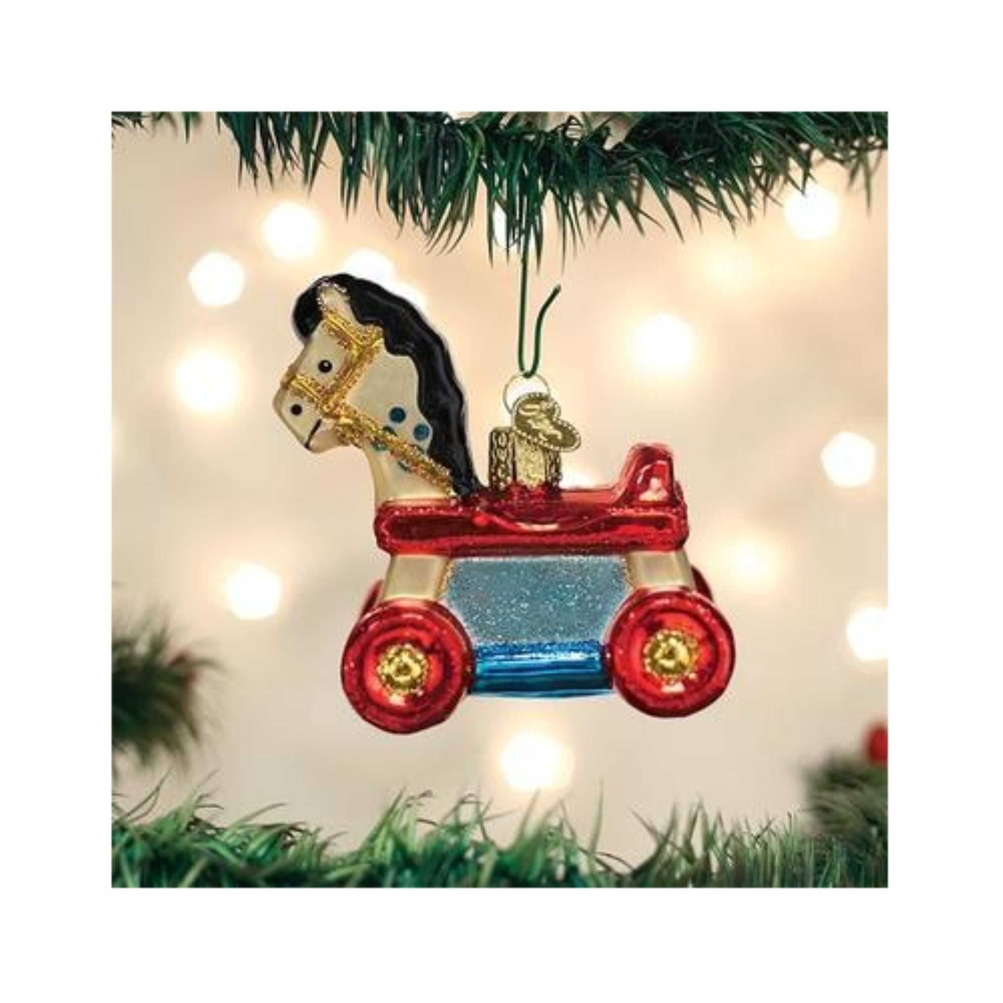 Old World Christmas Rolling Horse Toy Hanging Christmas Ornament