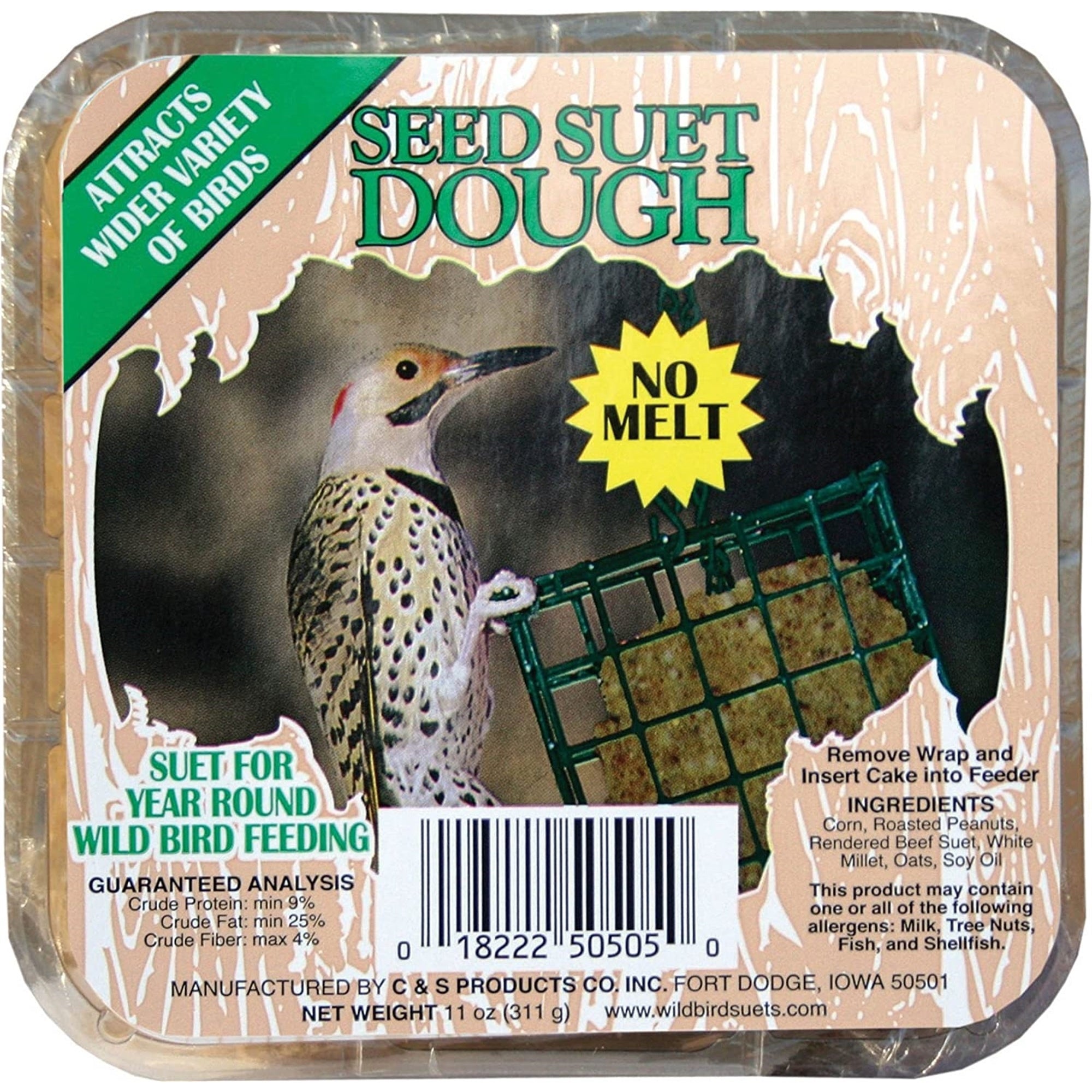 C & S 11 oz Seed Suet Dough Cakes- (12 Pack)