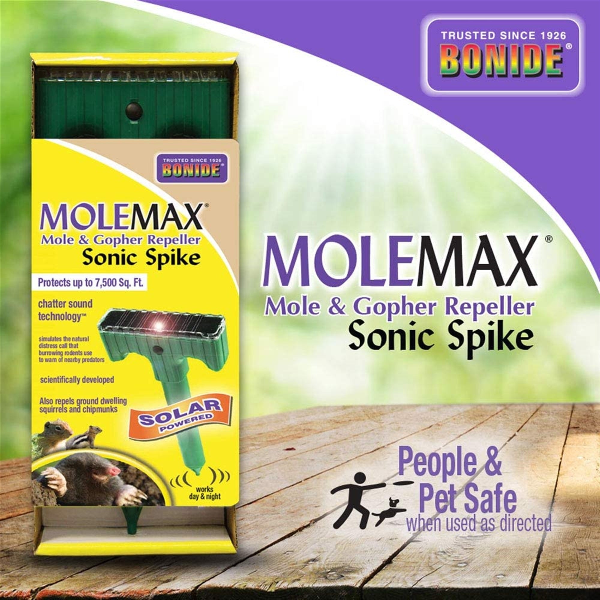 Bonide Products 61119 Molemax Solar Powered Sonic Spike