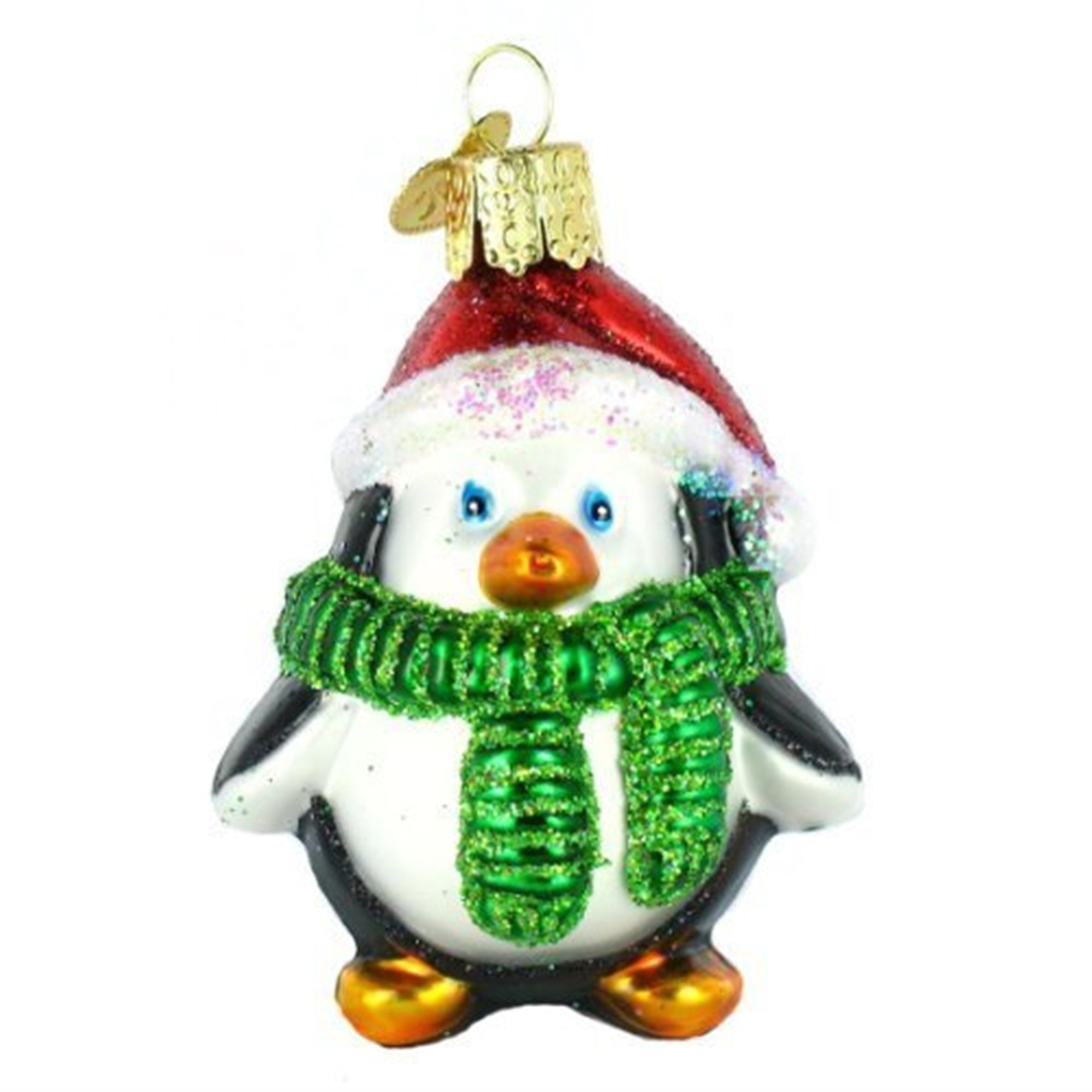 Old World Christmas Glass Blown Playful Penguin Ornament