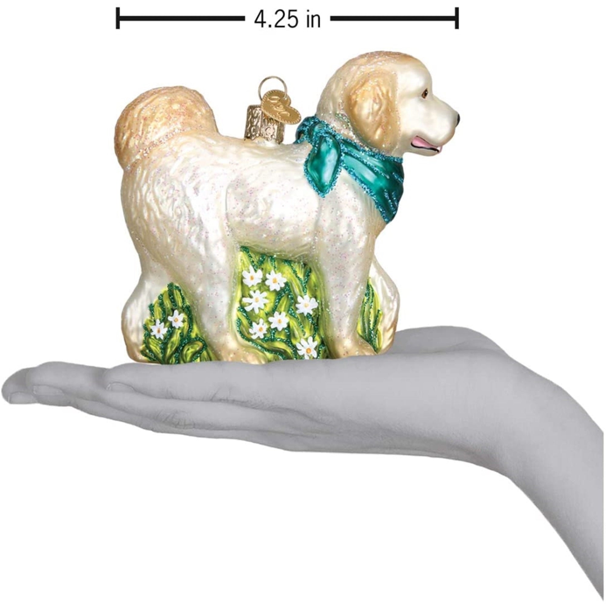 Old World Christmas Glass Blown Doodle Dog Ornament