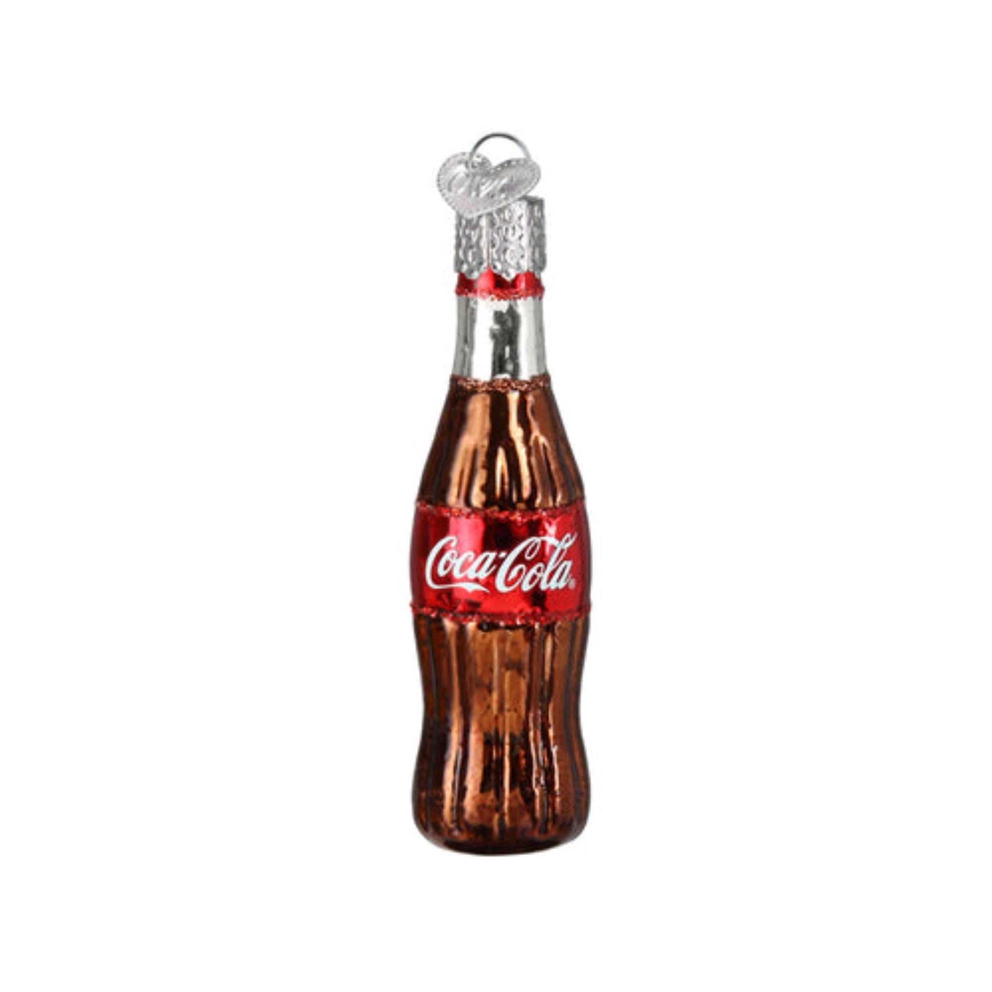 Old World Christmas Mini Coca-Cola Bottle Blown Glass Holiday Ornament For Tree