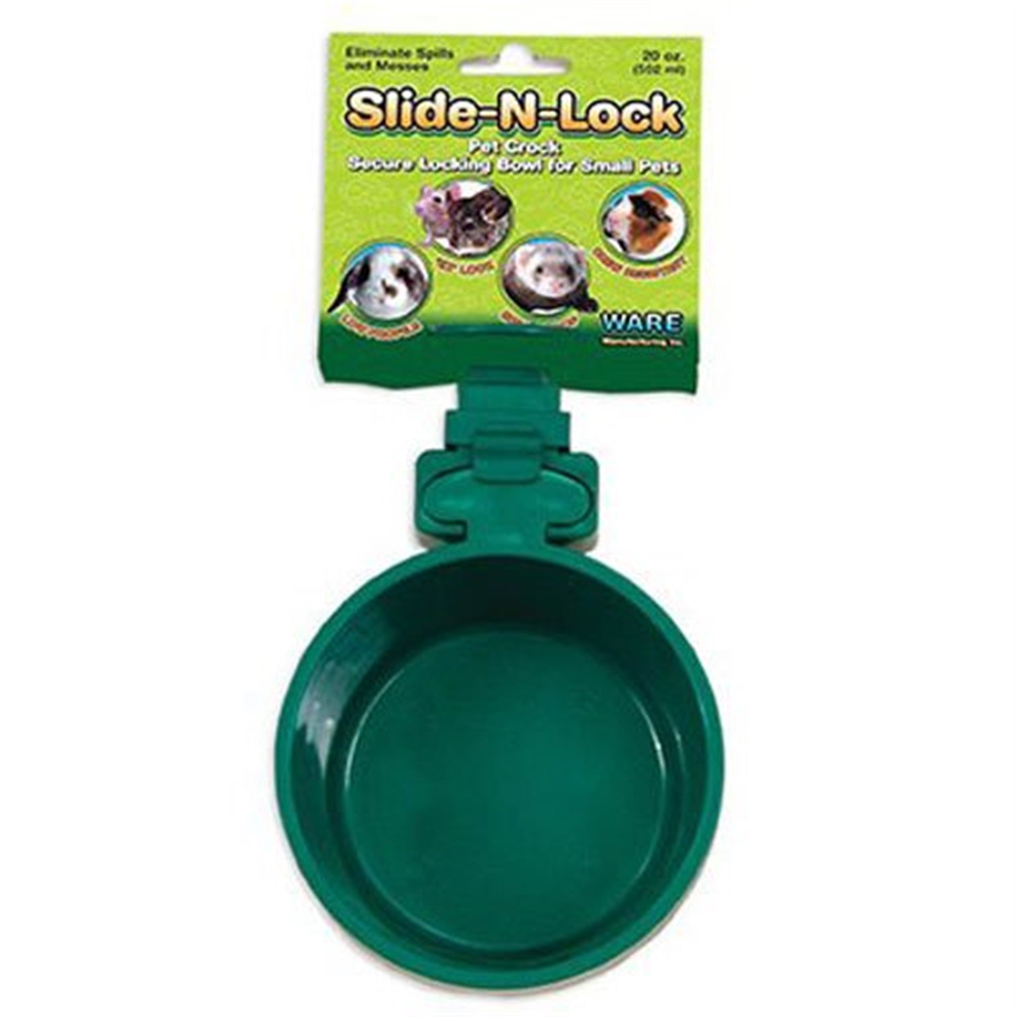 Ware Manufacturing Slide-N-Lock Crock Pet Bowl, Assorted Colors, Small, 20 oz (Pack of 1)
