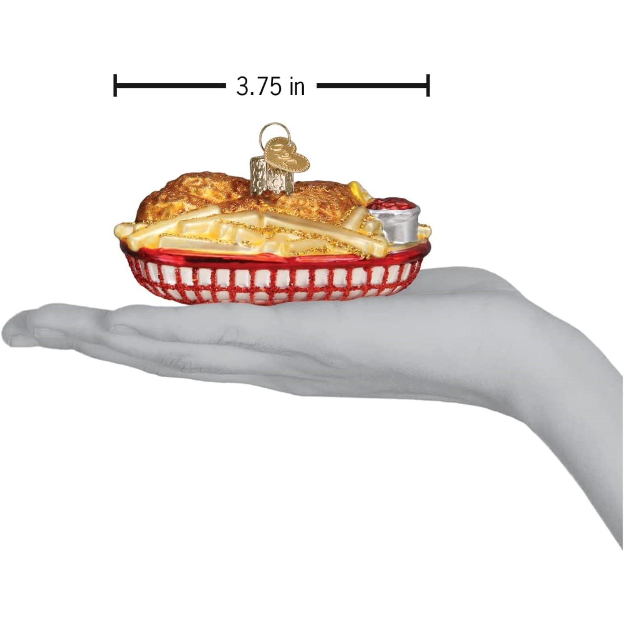 Old World Christmas Blown Glass Christmas Ornament, Chicken Basket