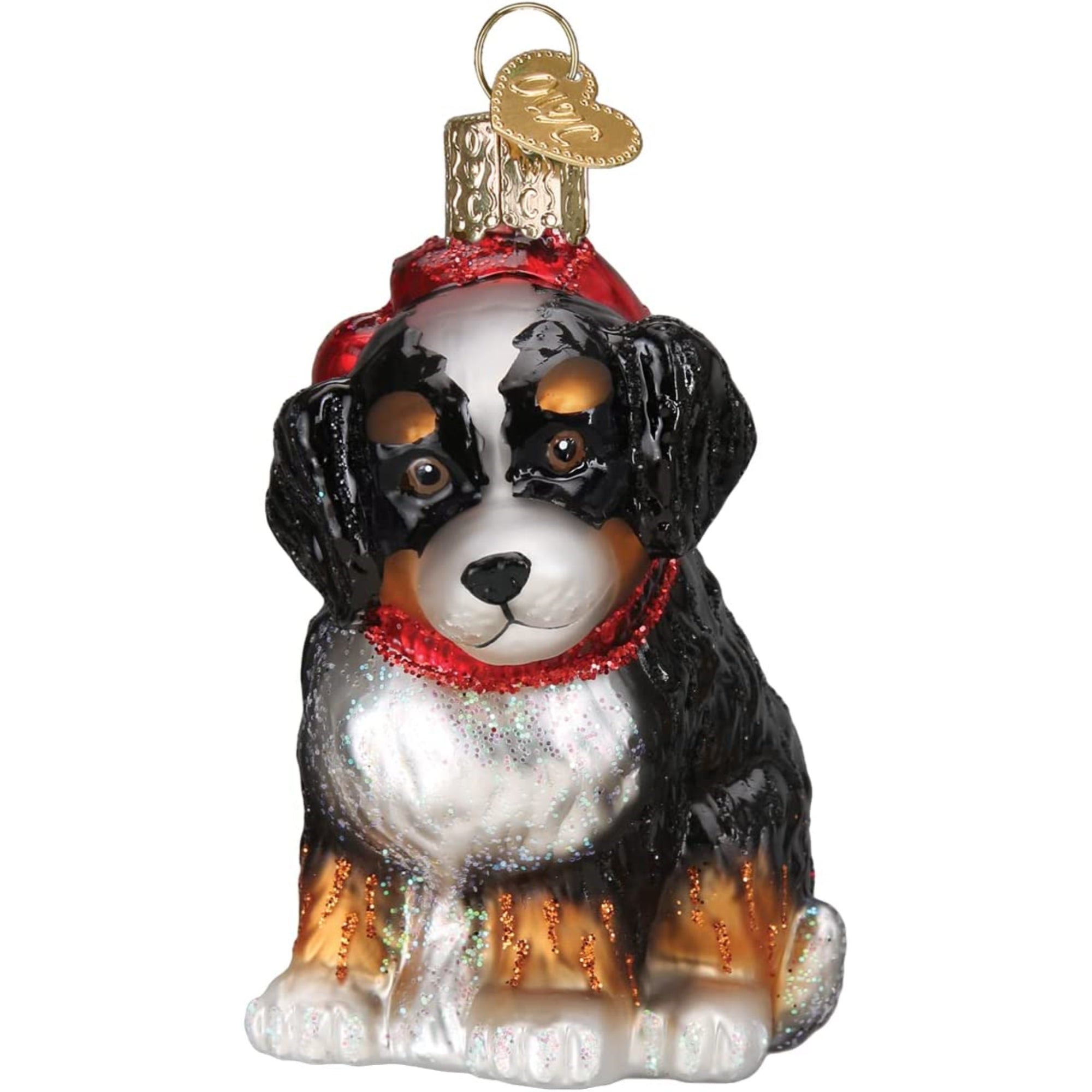 Old World Christmas Glass Blown Ornaments for Tree, Bernedoodle Puppy