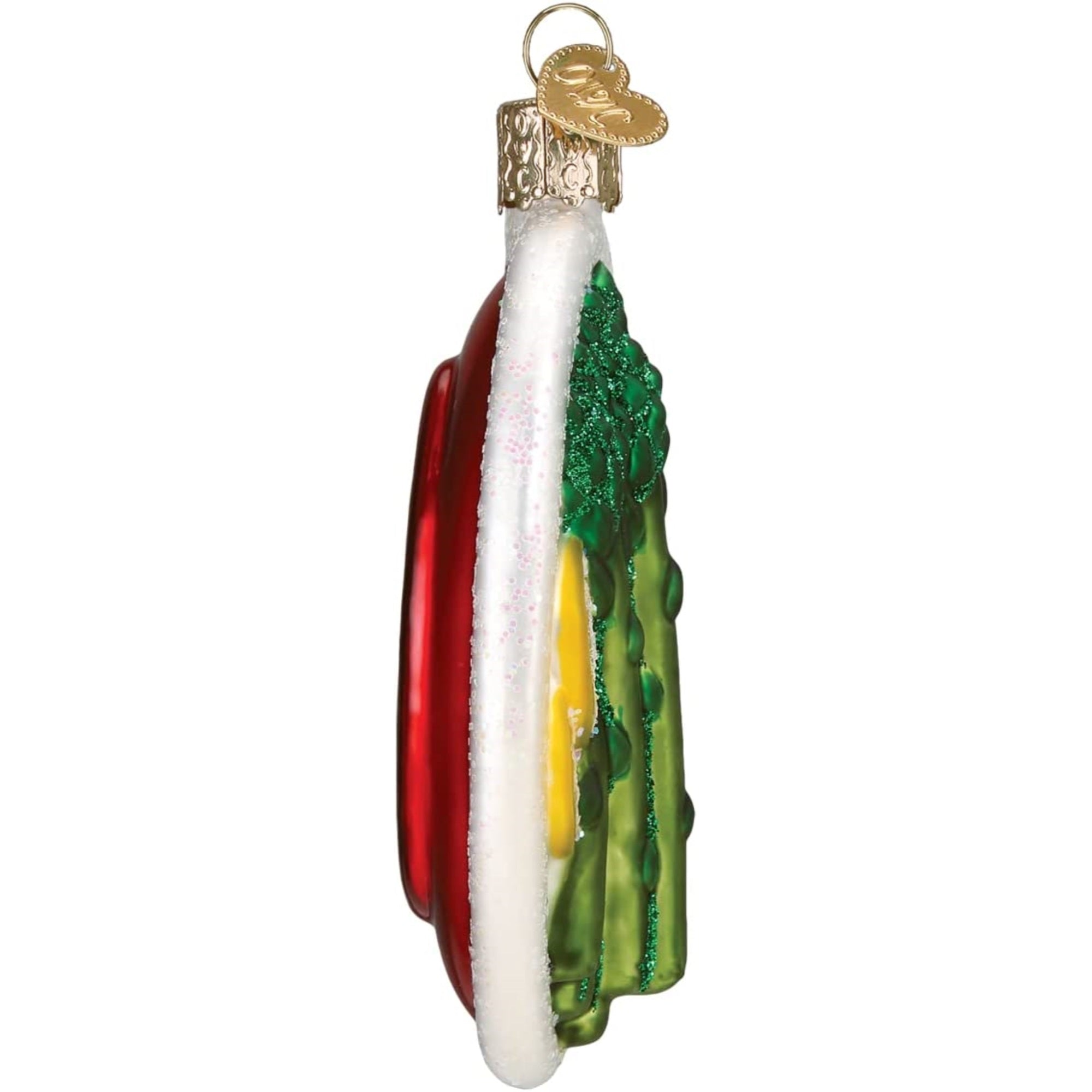 Old World Christmas Glass Blown Asparagus Ornament, 4"