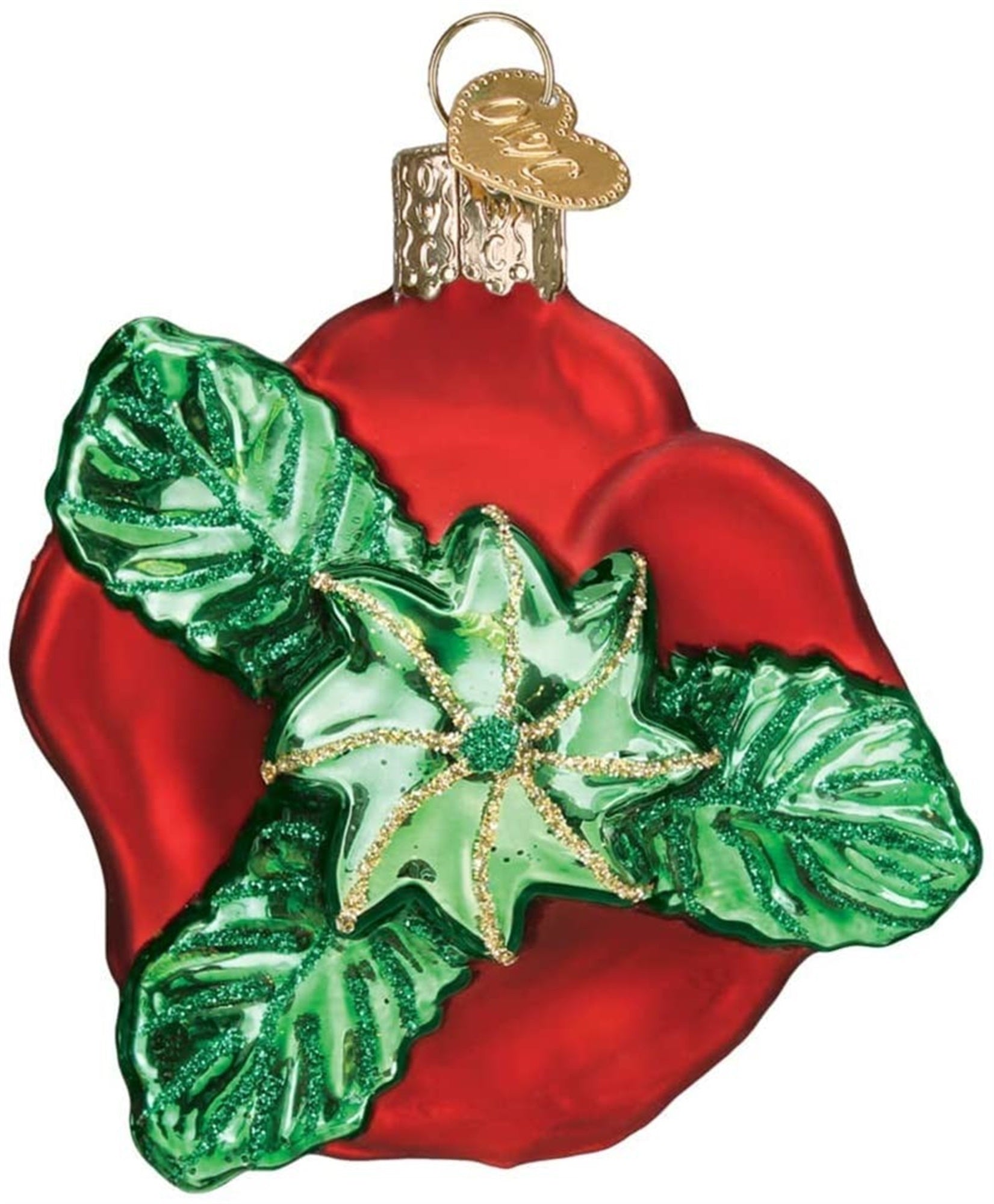 Old World Christmas Blown Glass Christmas Ornament, Red Rose