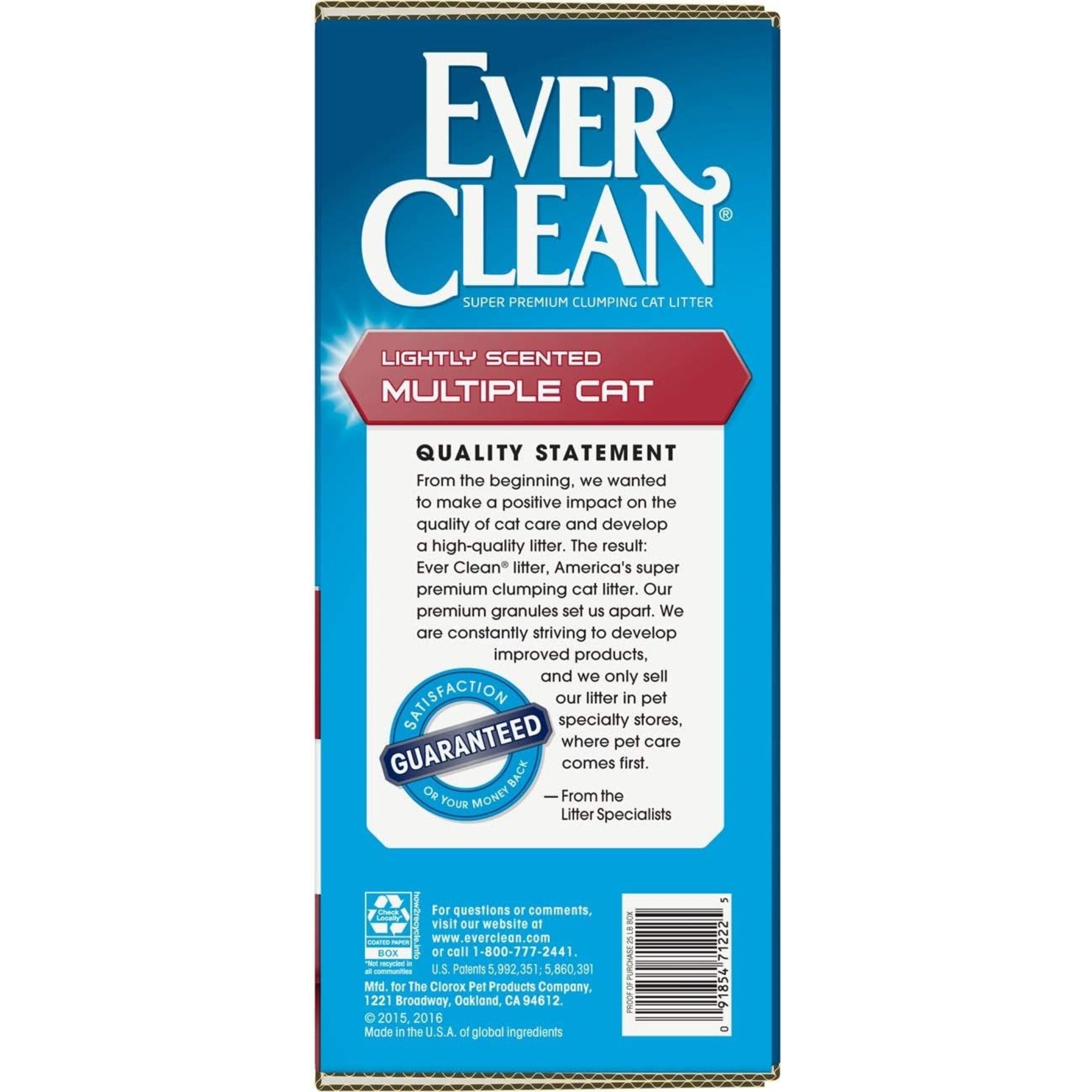 Ever Clean Lightly-Scented Multiple Cat Clumping Clay Litter, 25lb Box