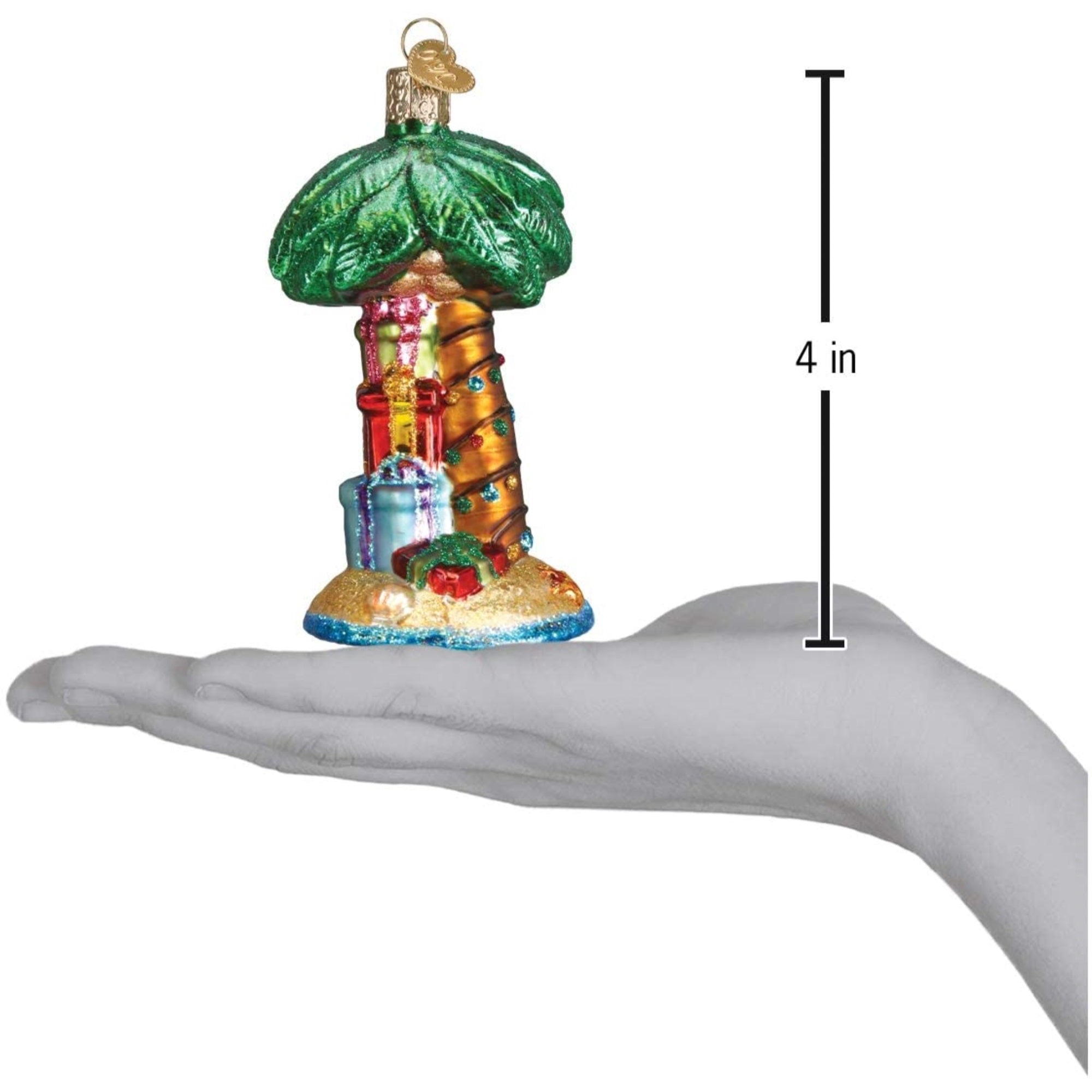 Old World Christmas Glass Blown Tree Ornament, Christmas Palm Tree