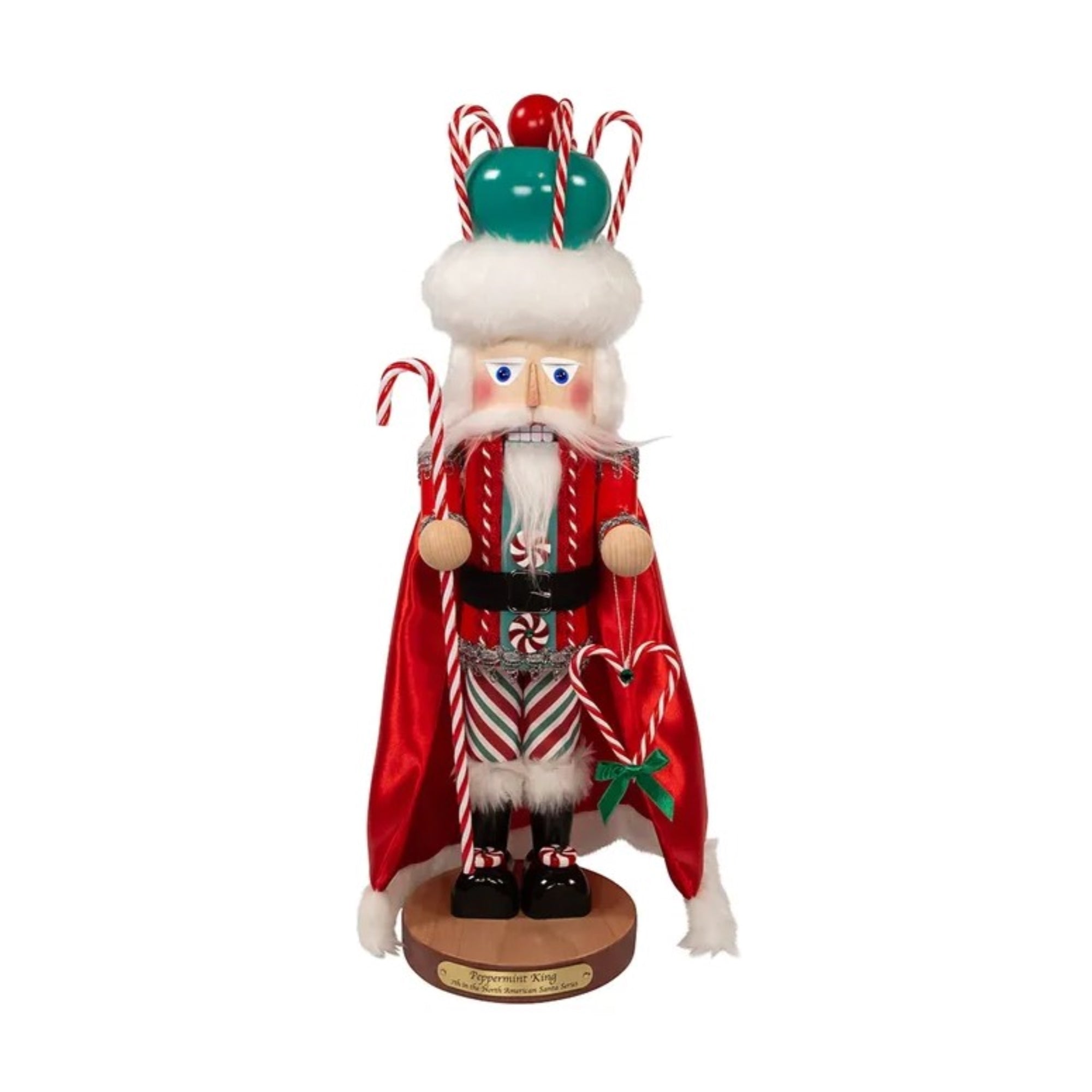 Steinbach Limited Edition Big Nutcracker, North American Santa Series, 7th in the Series, Peppermint King Santa, 16"