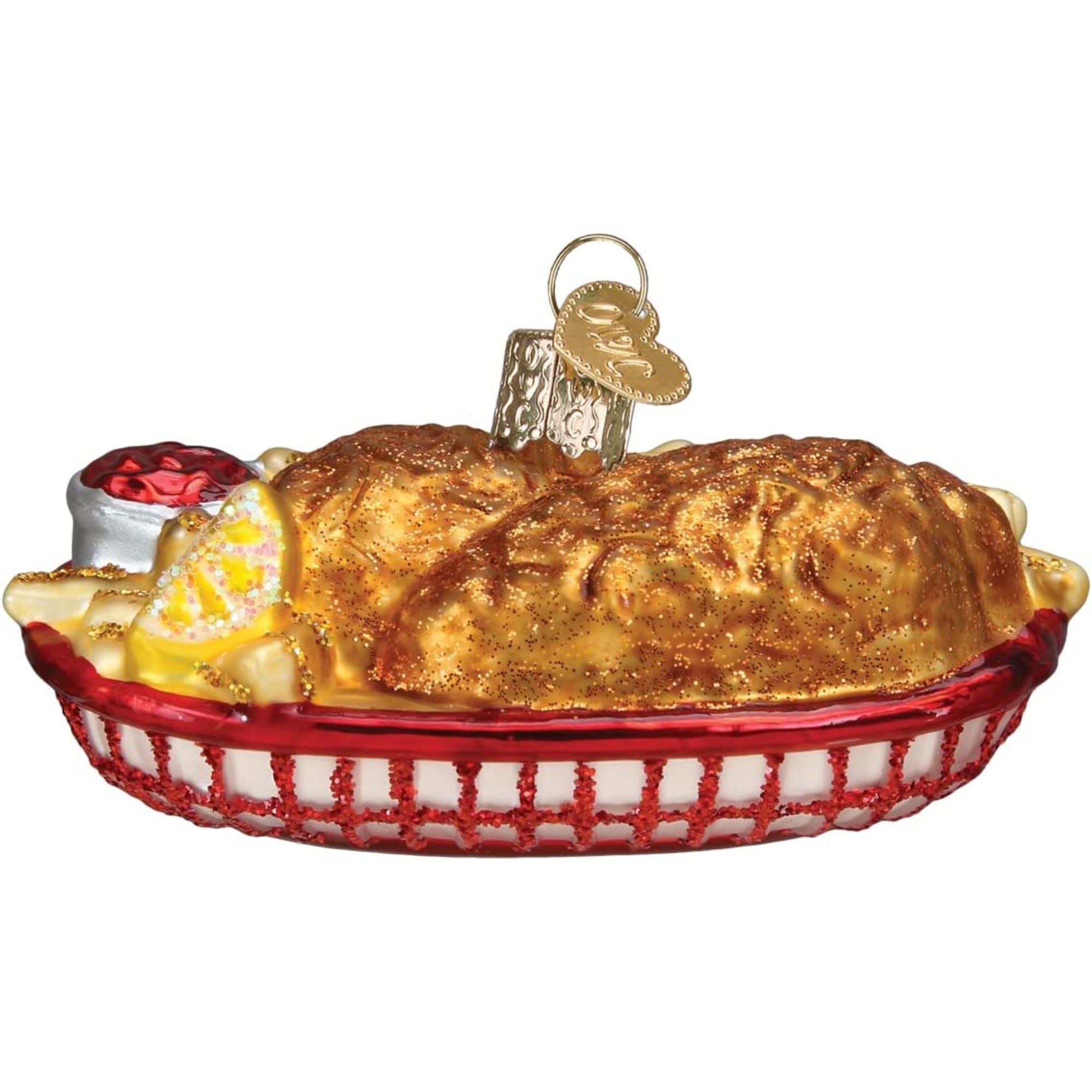 Old World Christmas Blown Glass Christmas Ornament, Chicken Basket