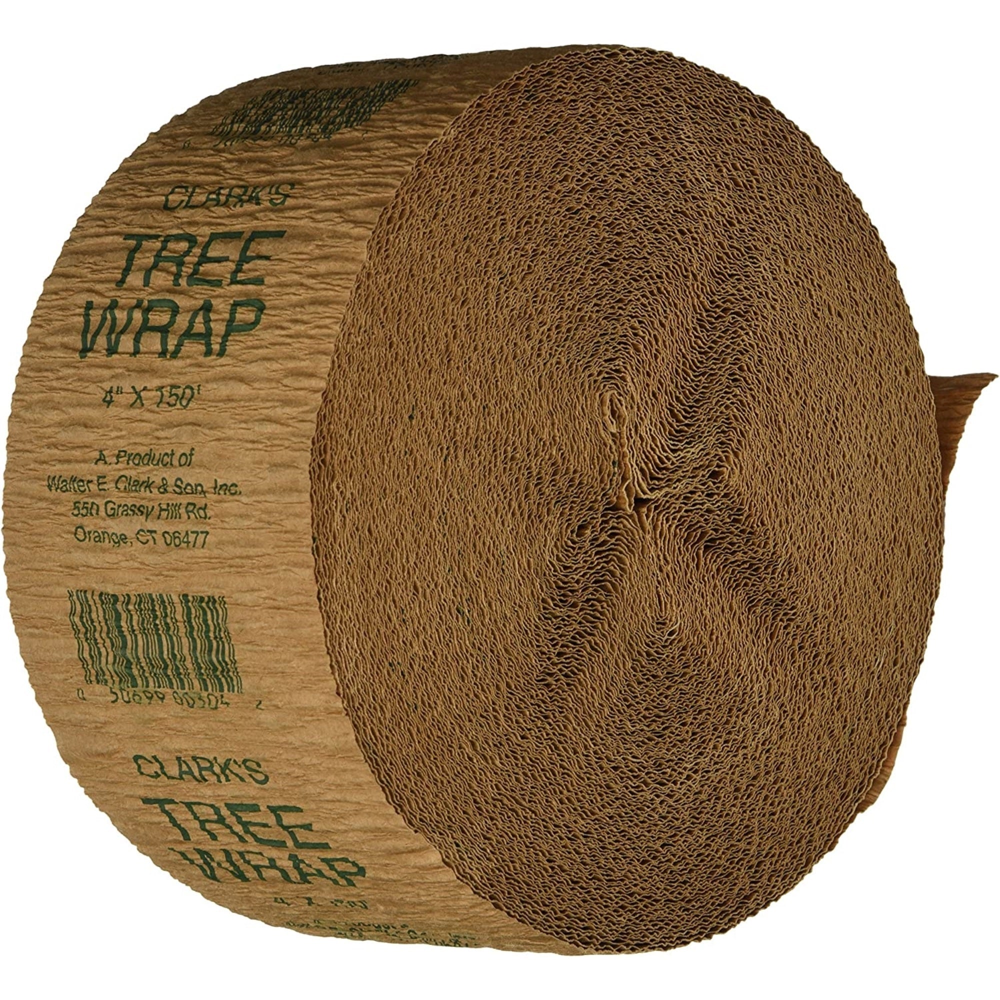 Walter E Clark Creped Coated Paper Protective Tree Wrap – 4” W x 150’ Roll