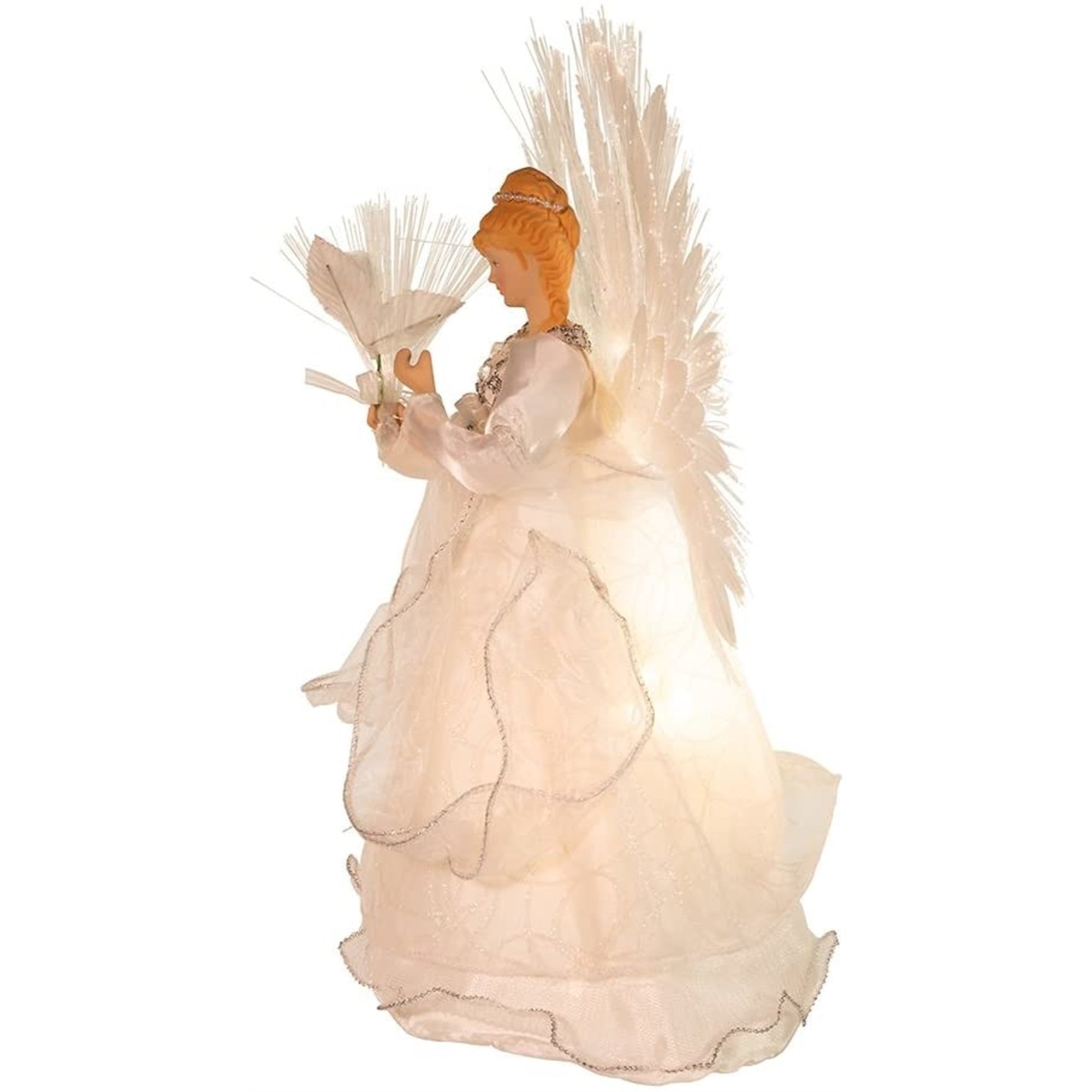 Kurt Adler Fiber-Optic Multi-Colored Angel Lighted Treetop, 14"