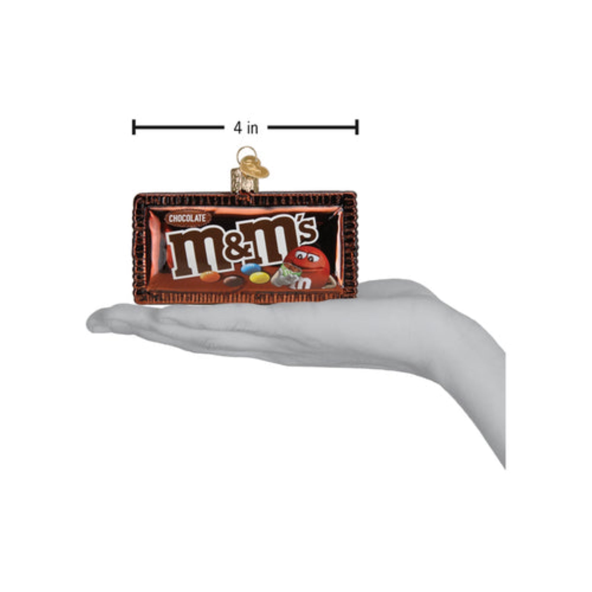 Old World Christmas M&M'S Milk Chocolate Blown Glass Holiday Ornament For Tree