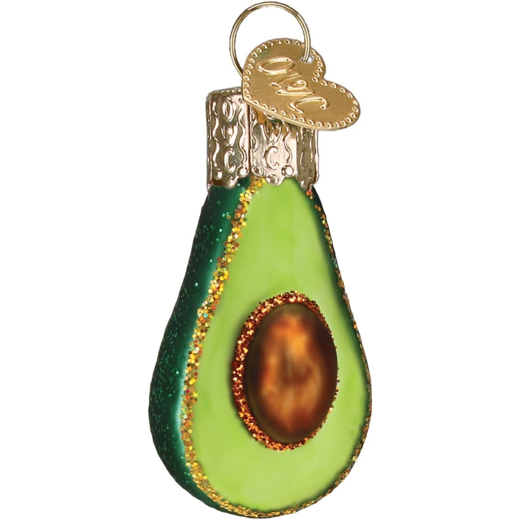 Old World Christmas Mini Glass Blown Avocado Ornament, 1.75"
