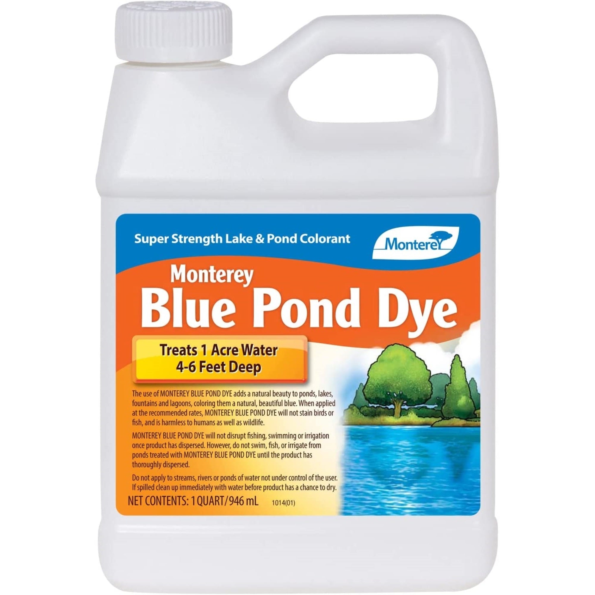 Monterey Super-Strength Pond Water Treatment Dye, 1 Quart, Blue