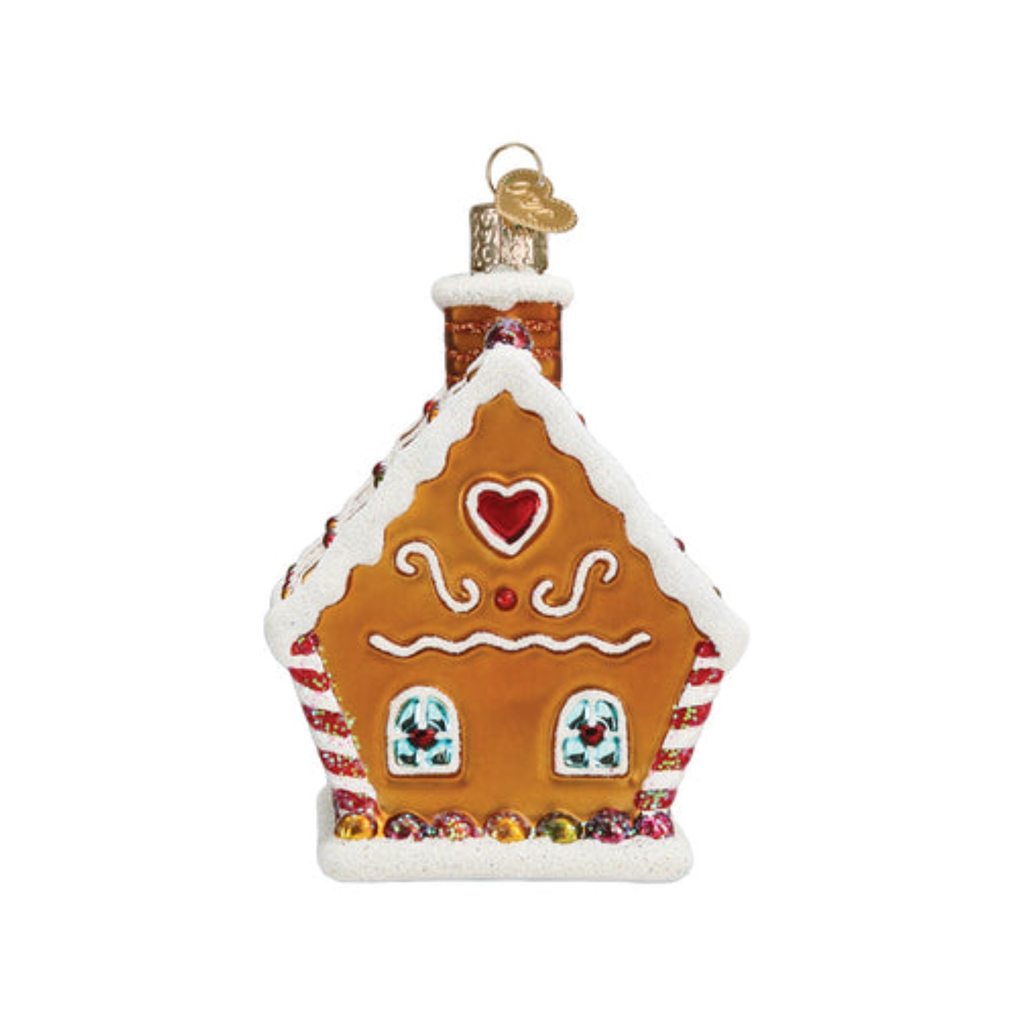 Old World Christmas Sweet Gingerbread Cottage Blown Glass Holiday Ornament For Tree
