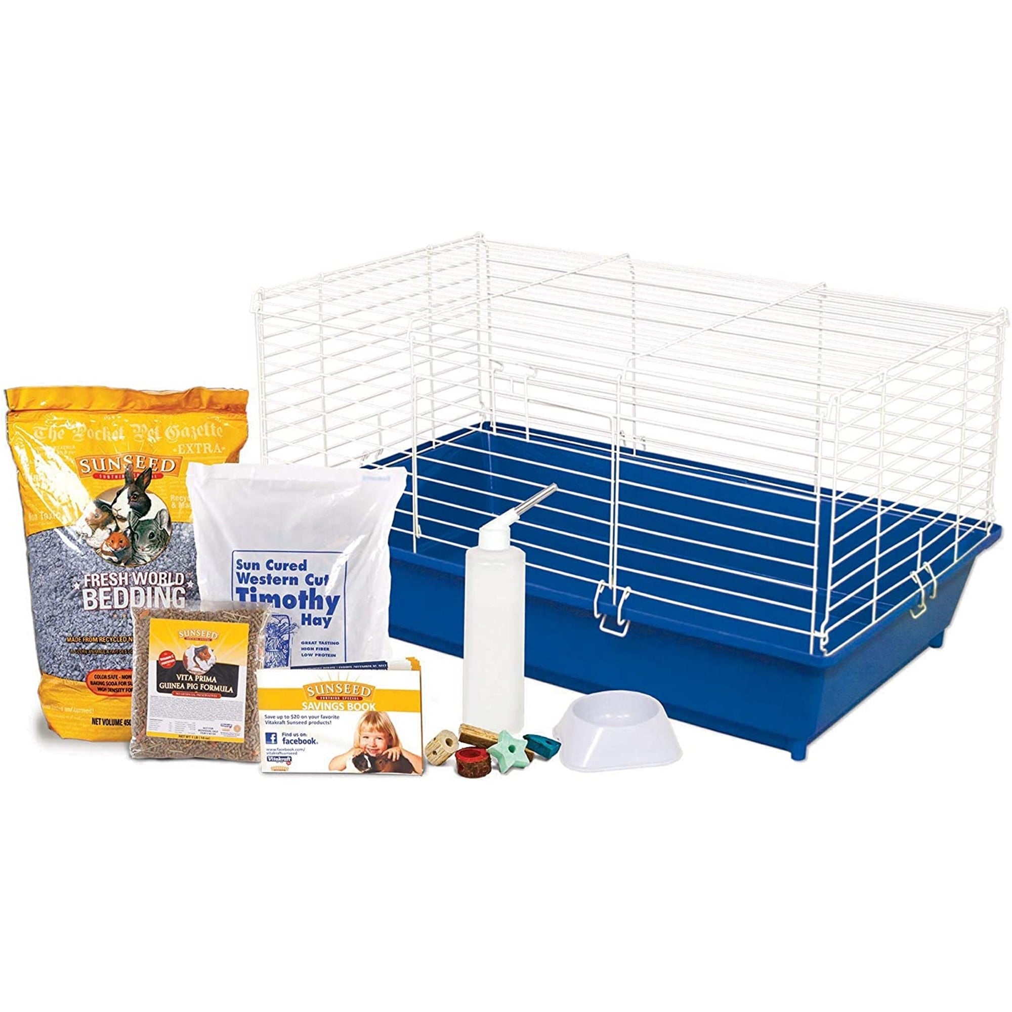 Ware Sweet Home Sunseed Guinea Pig Cage Starter Kit, Assorted Colors (1 Pack)